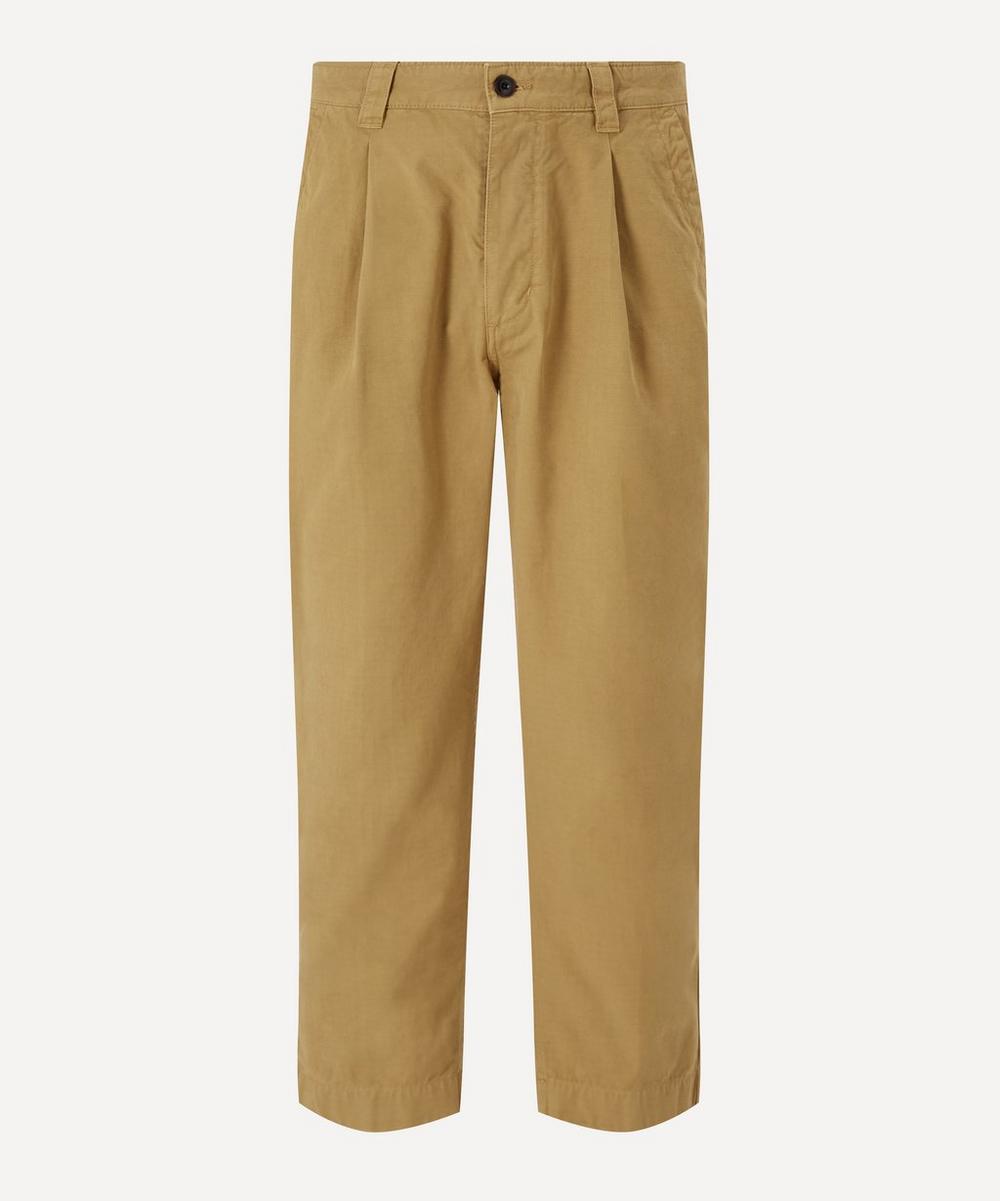 Albam Cropped Cotton-ripstop Trousers In Tobacco