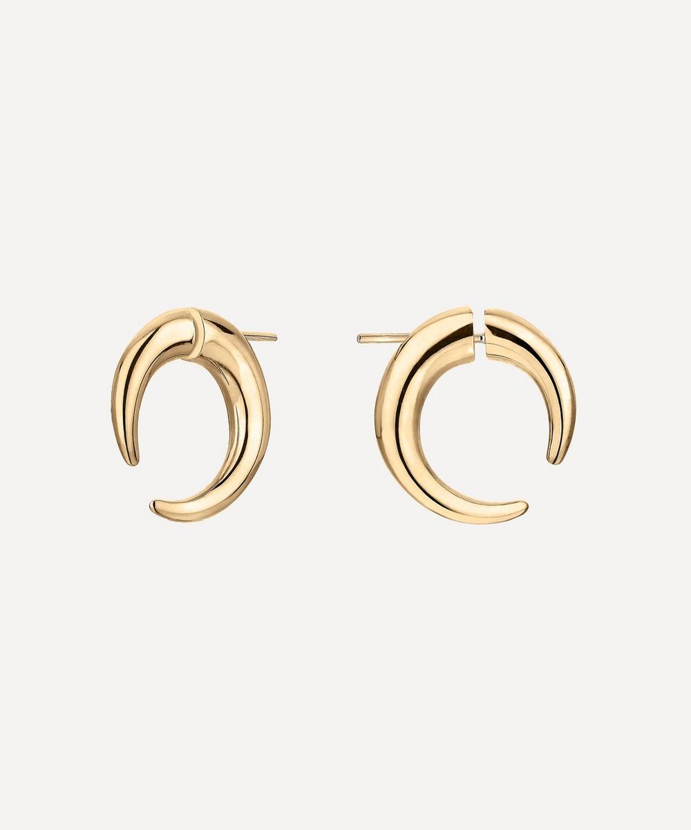 Shaun Leane - Gold Plated Vermeil Silver Quill Small Hoop Earrings image number 0