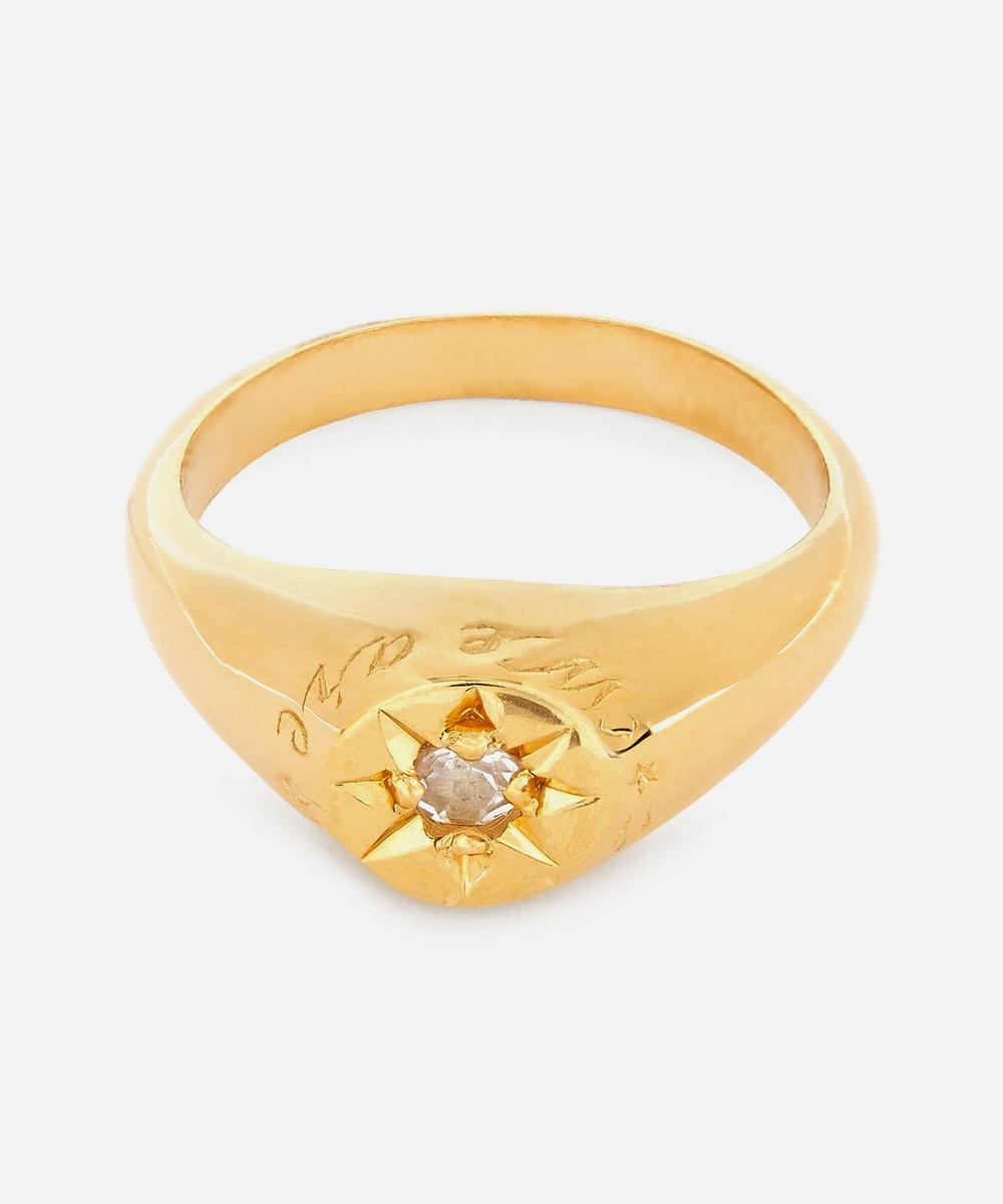 Alex Monroe Gold-plated White Topaz Birthstone Ring