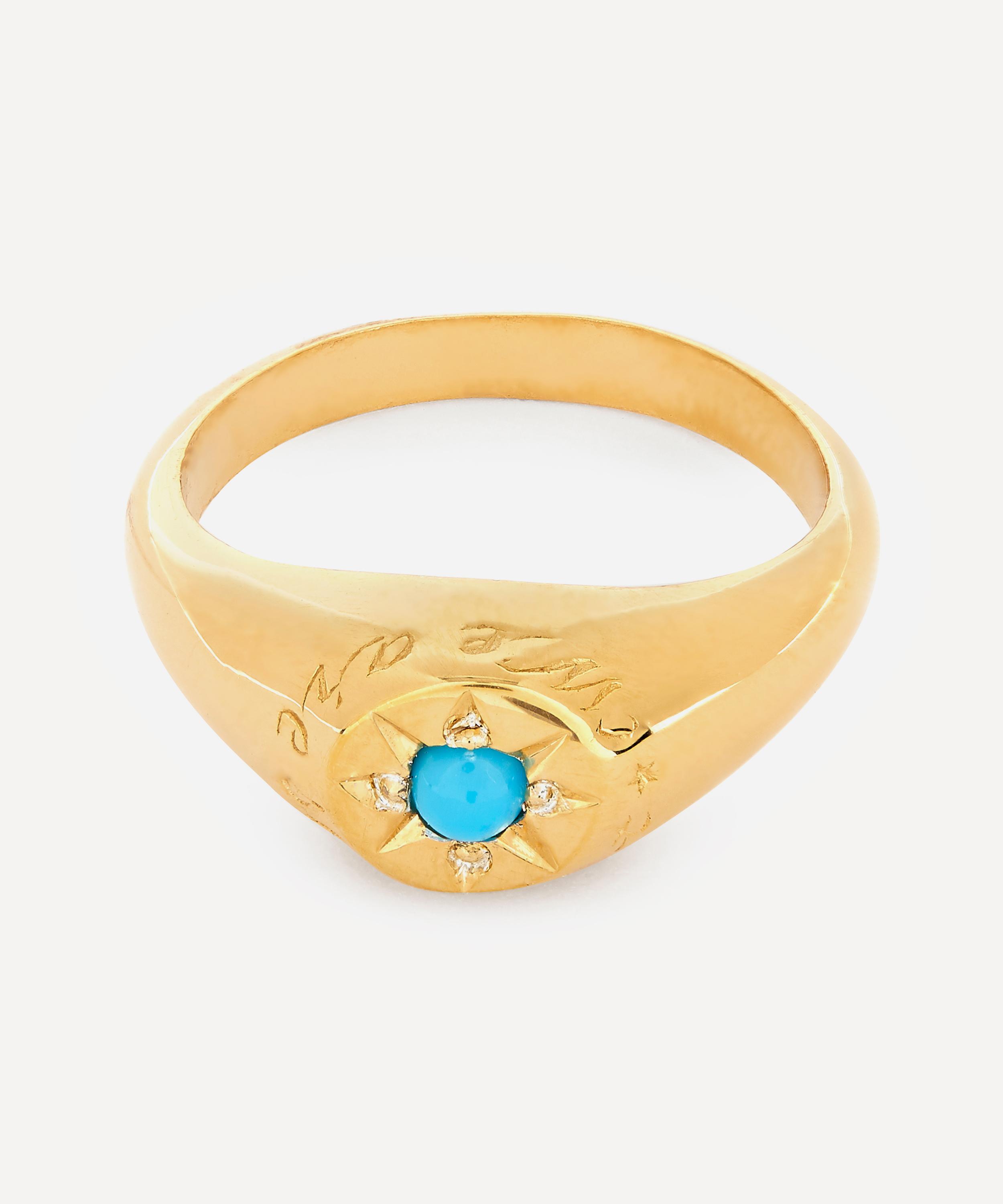 Gold-Plated Turquoise Birthstone Ring