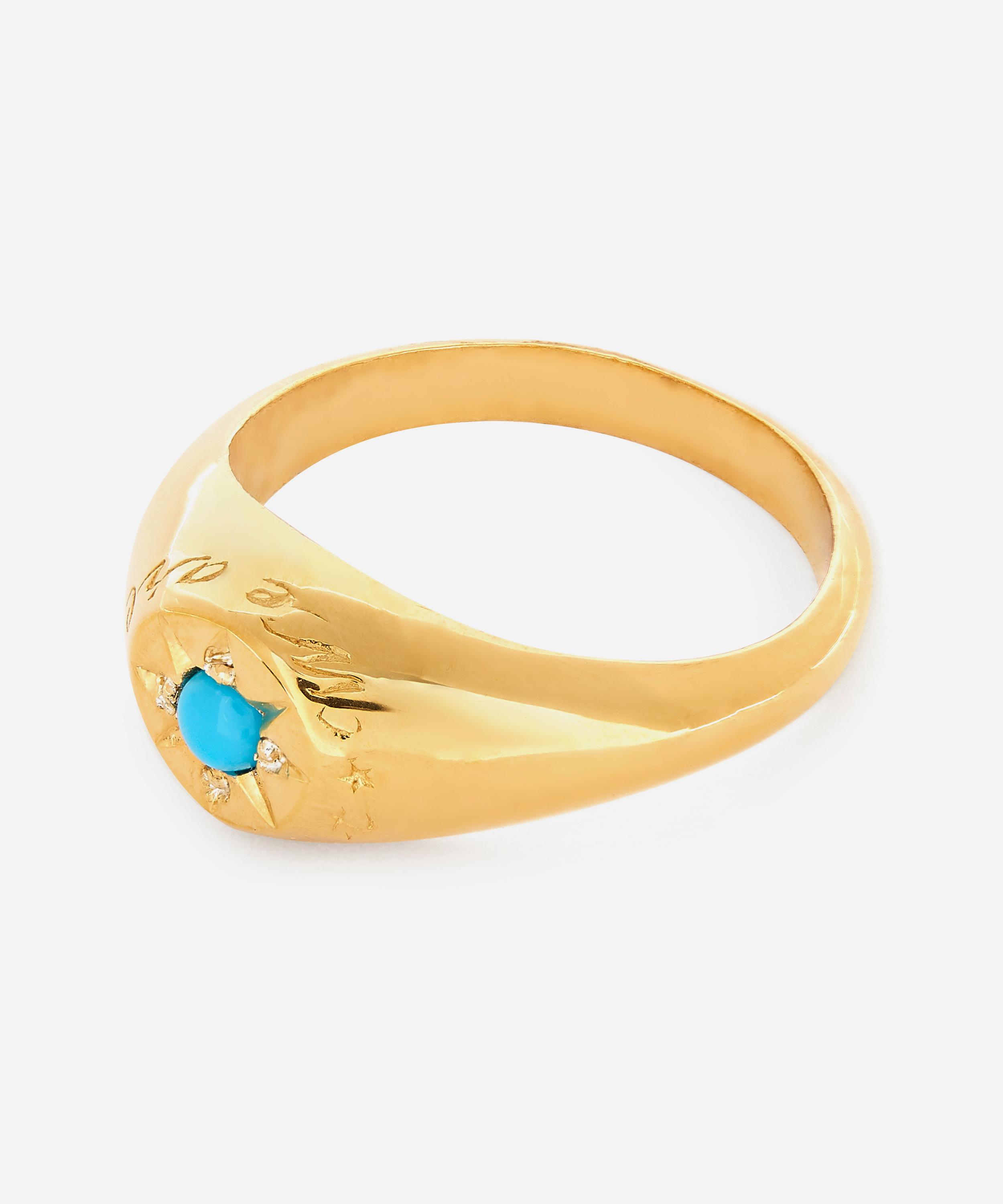 Gold-Plated Turquoise Birthstone Ring
