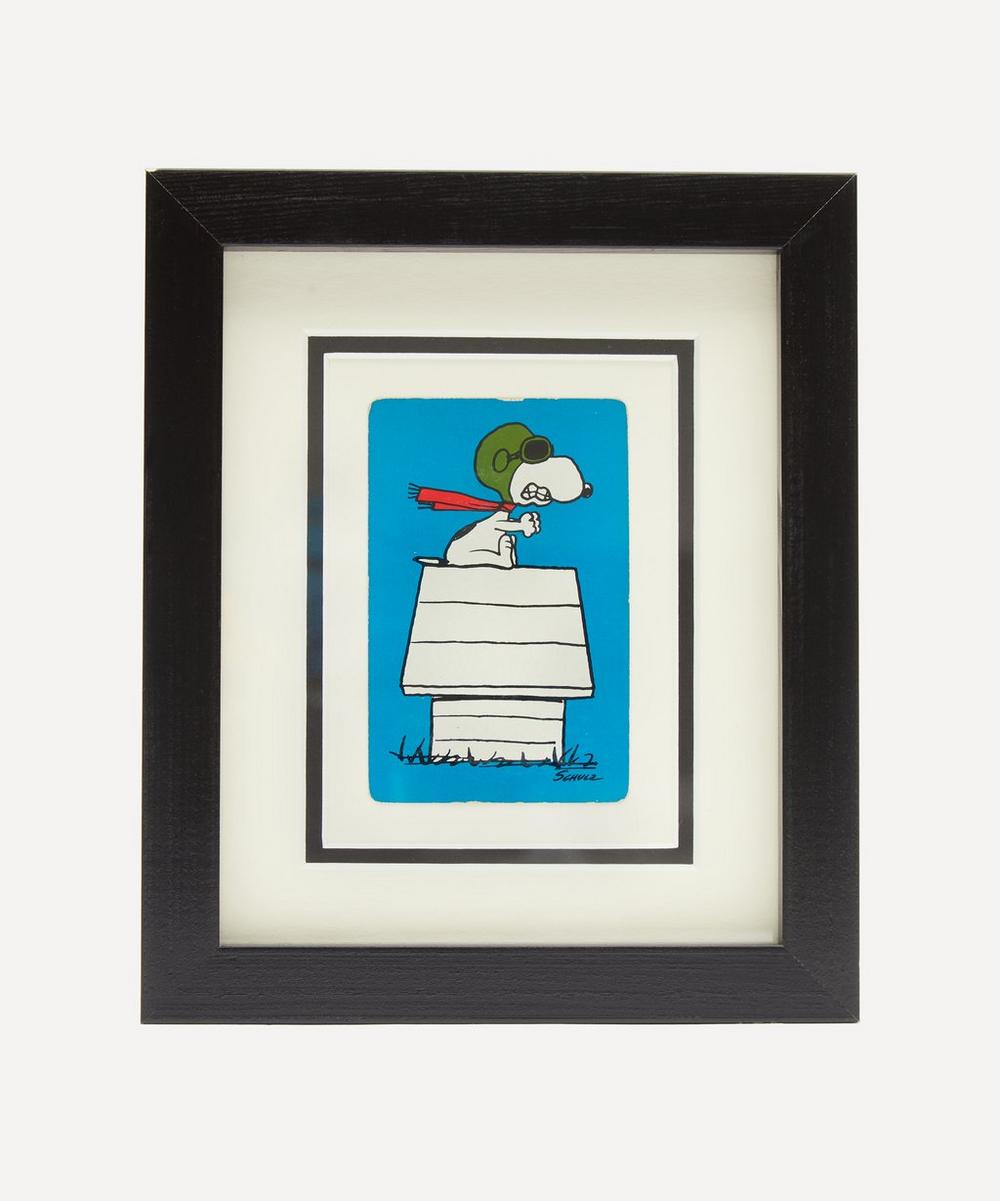 Vintage Playing Cards - Snoopy Flying Vintage Framed Playing Card