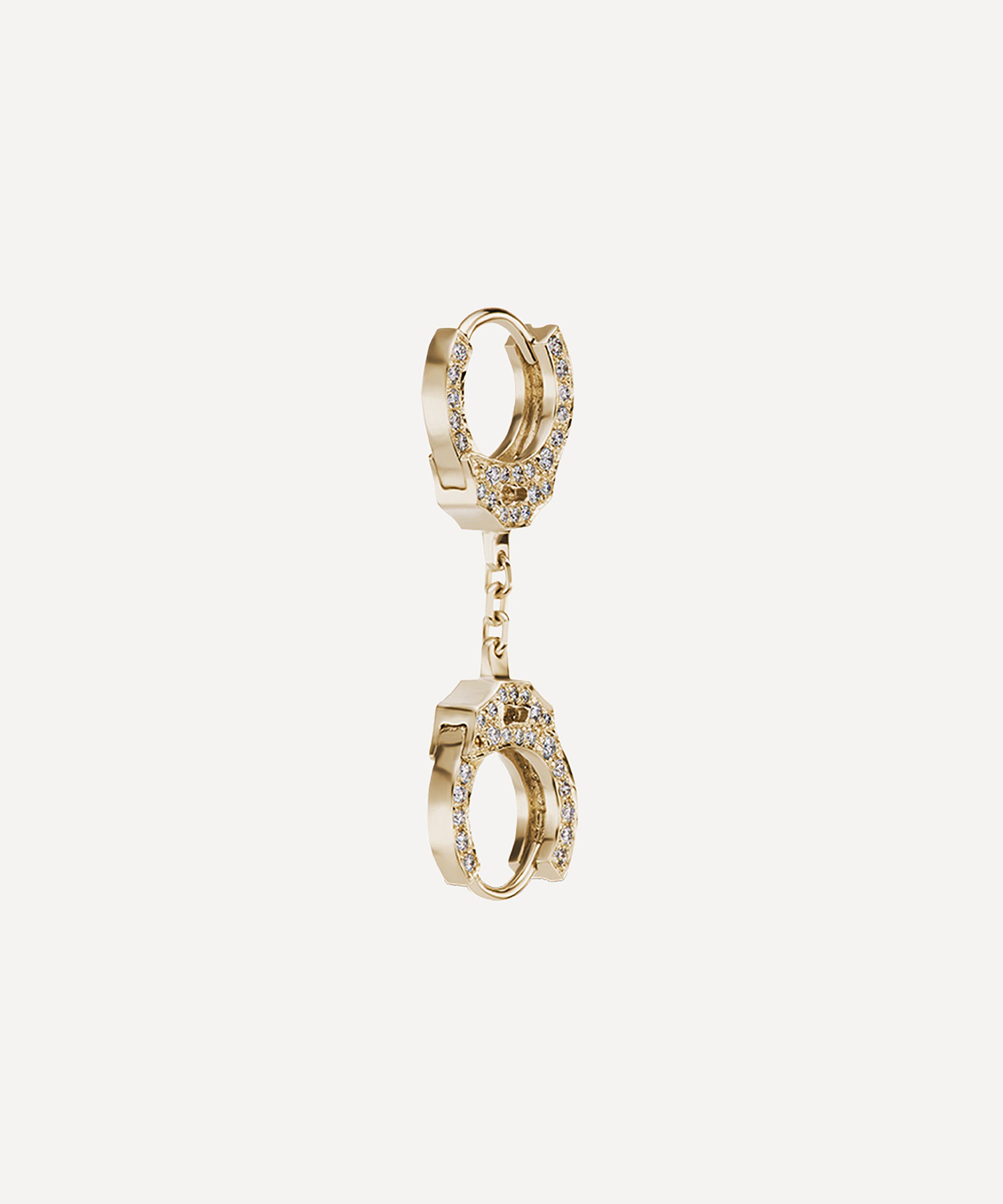 Maria Tash 18ct Double Diamond Handcuff And Short Chain Single Earring
