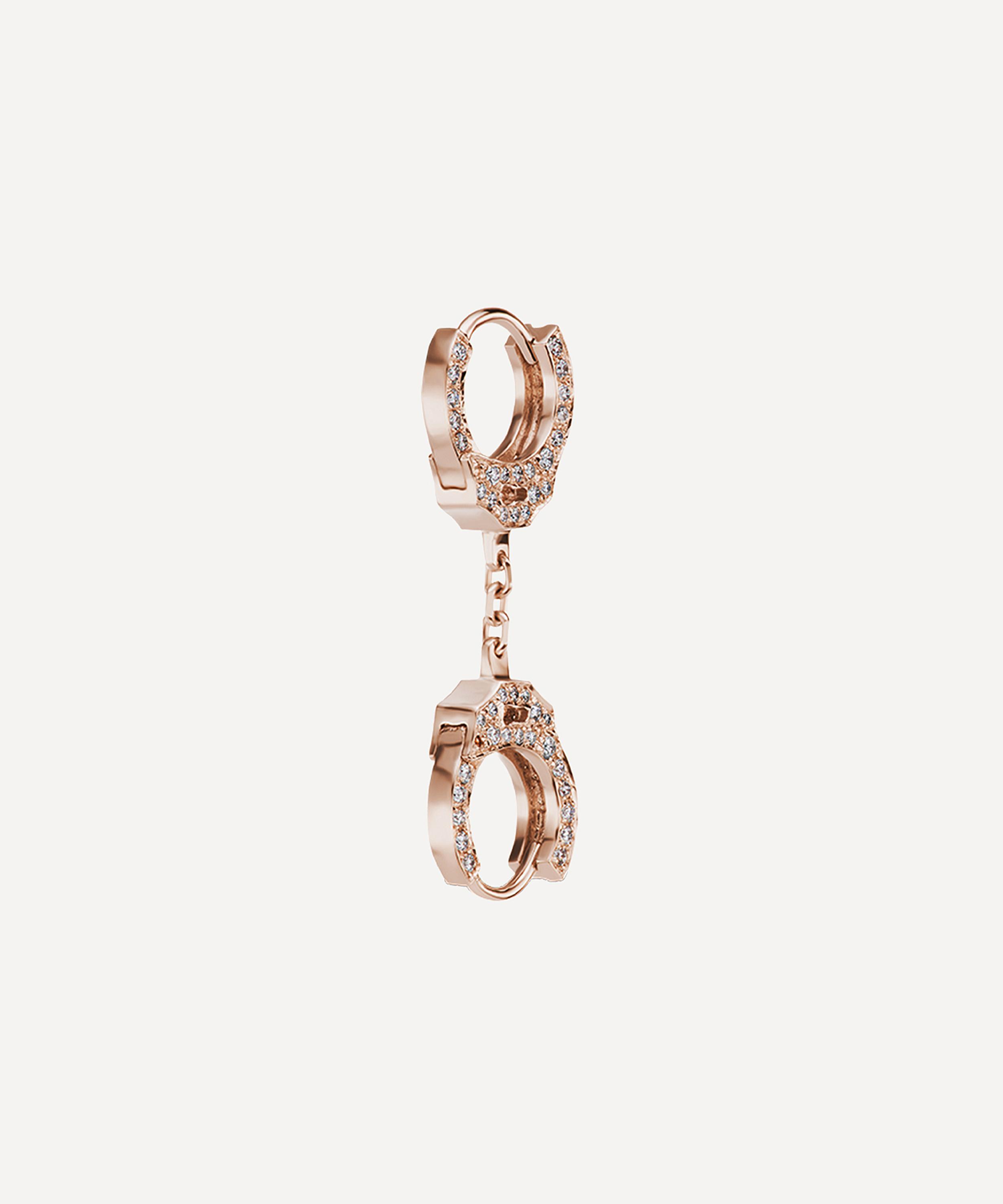 Maria Tash 18ct Double Diamond Handcuff And Short Chain Single Earring