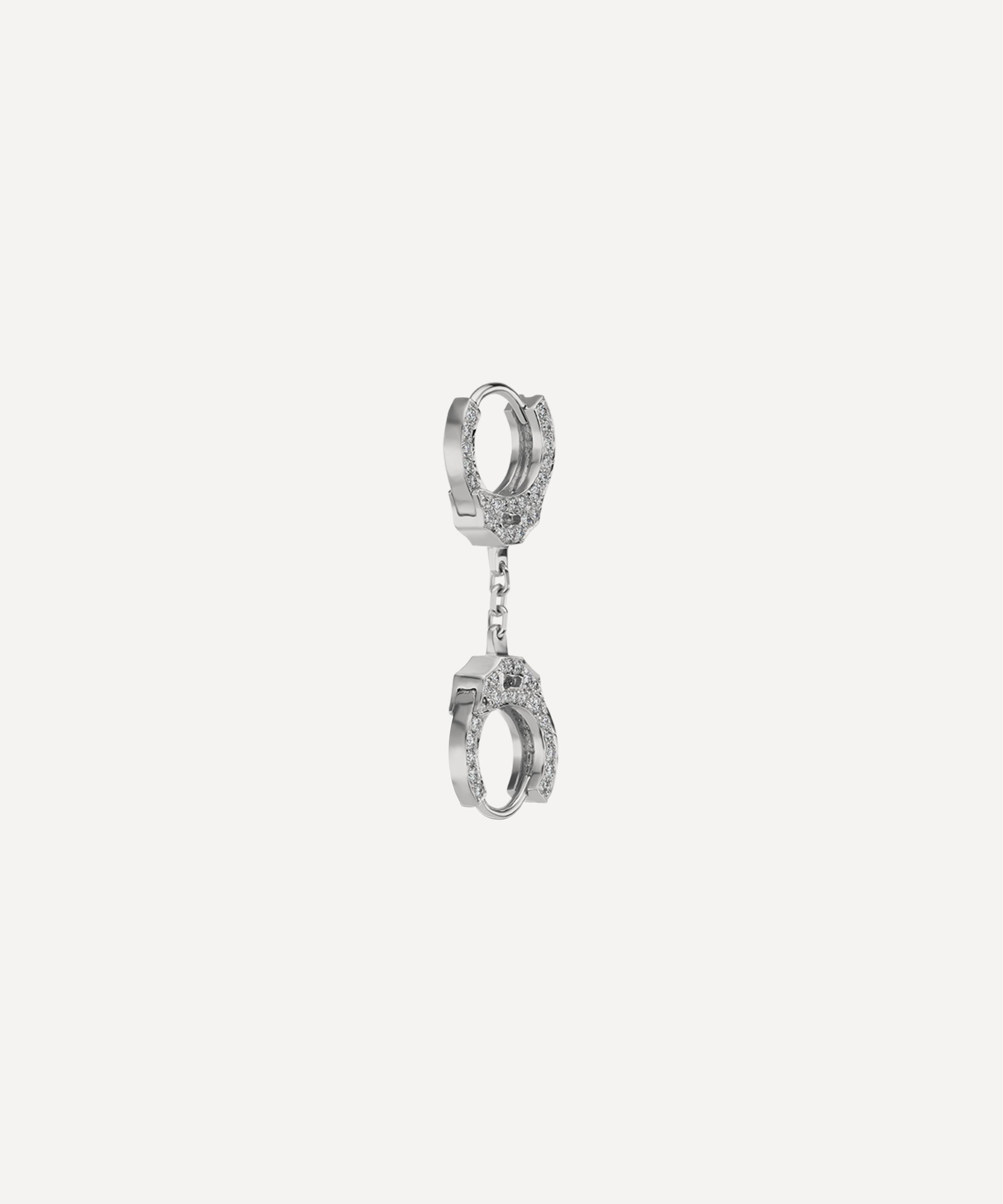 Maria Tash 18ct Double Diamond Handcuff And Short Chain Single Earring In White Gold