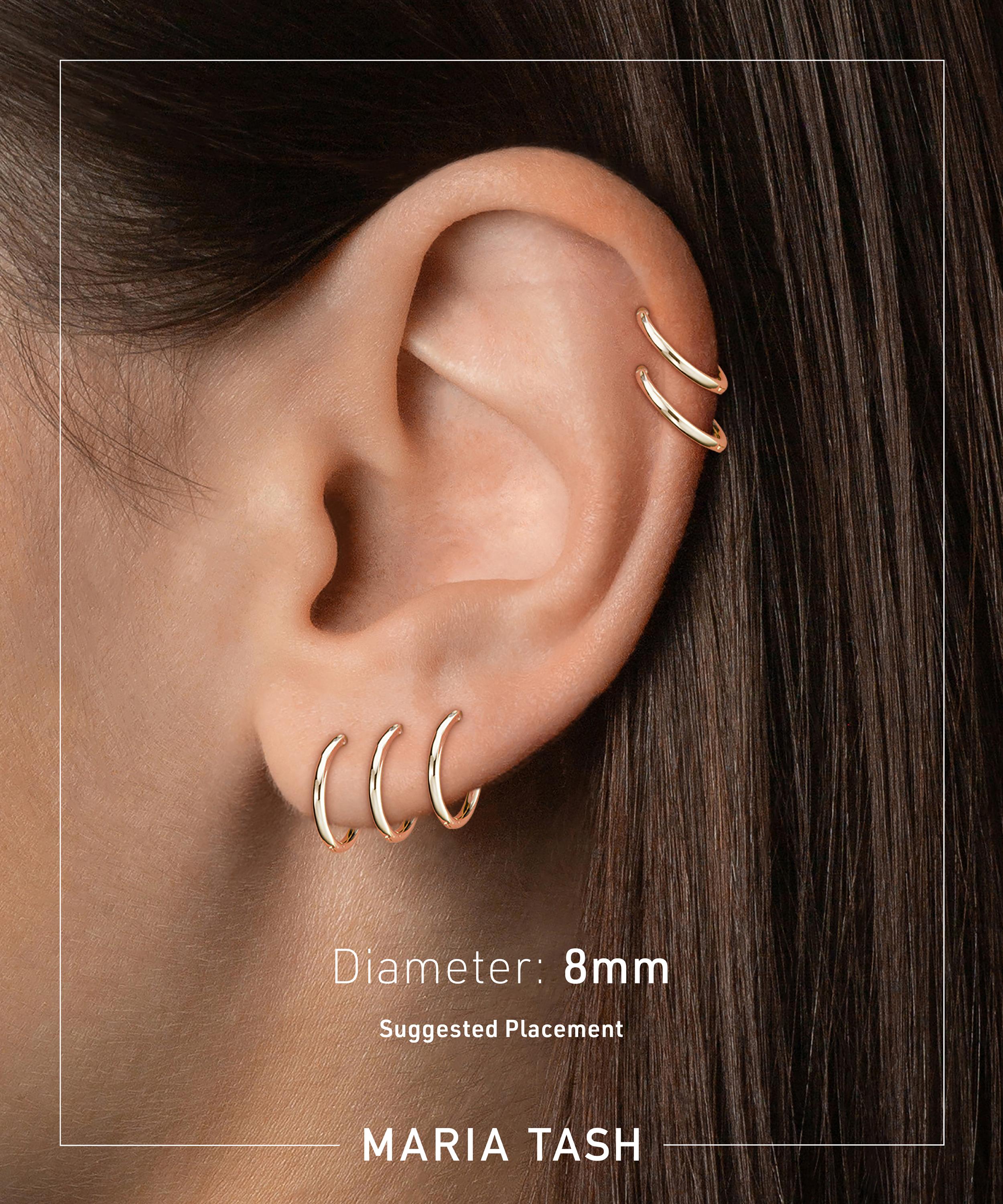 MARIA TASH MARIA TASH 18CT 8MM DOUBLE-SIDED DIAMOND HANDCUFF AND SHORT CHAIN HOOP EARRING 000646456