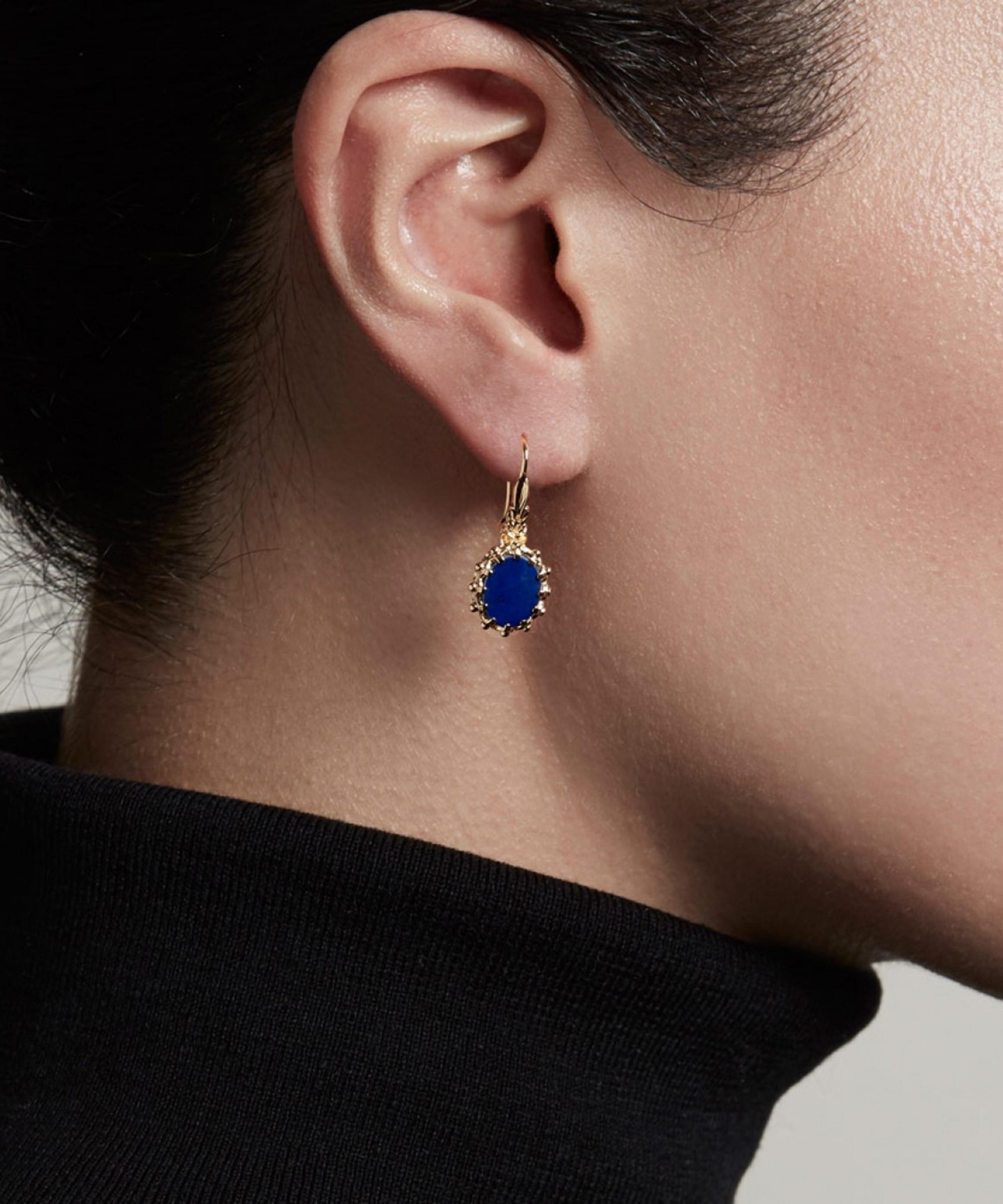 ASTLEY CLARKE ASTLEY CLARKE GOLD PLATED VERMEIL SILVER FLORIS LAPIS LAZULI DROP EARRINGS 000646518