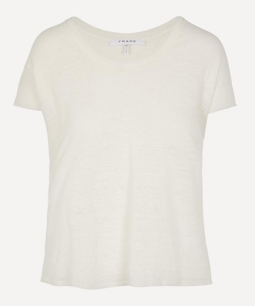 Frame Easy Scoop Neck T-shirt In Blanc