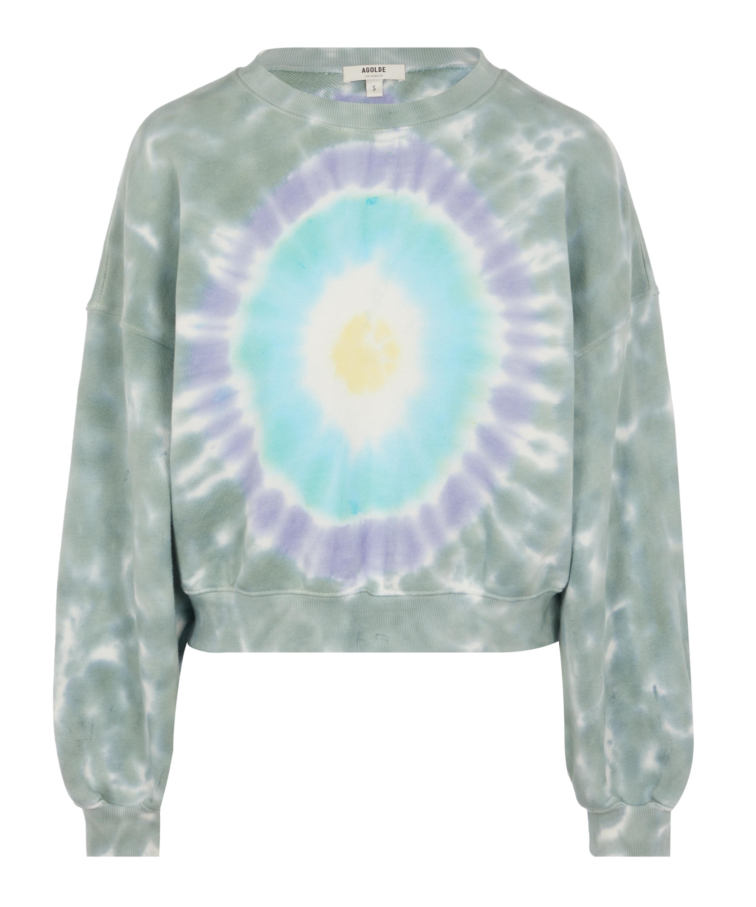 Agolde Balloon-sleeve Cotton Tie-dye Sweater In Spun