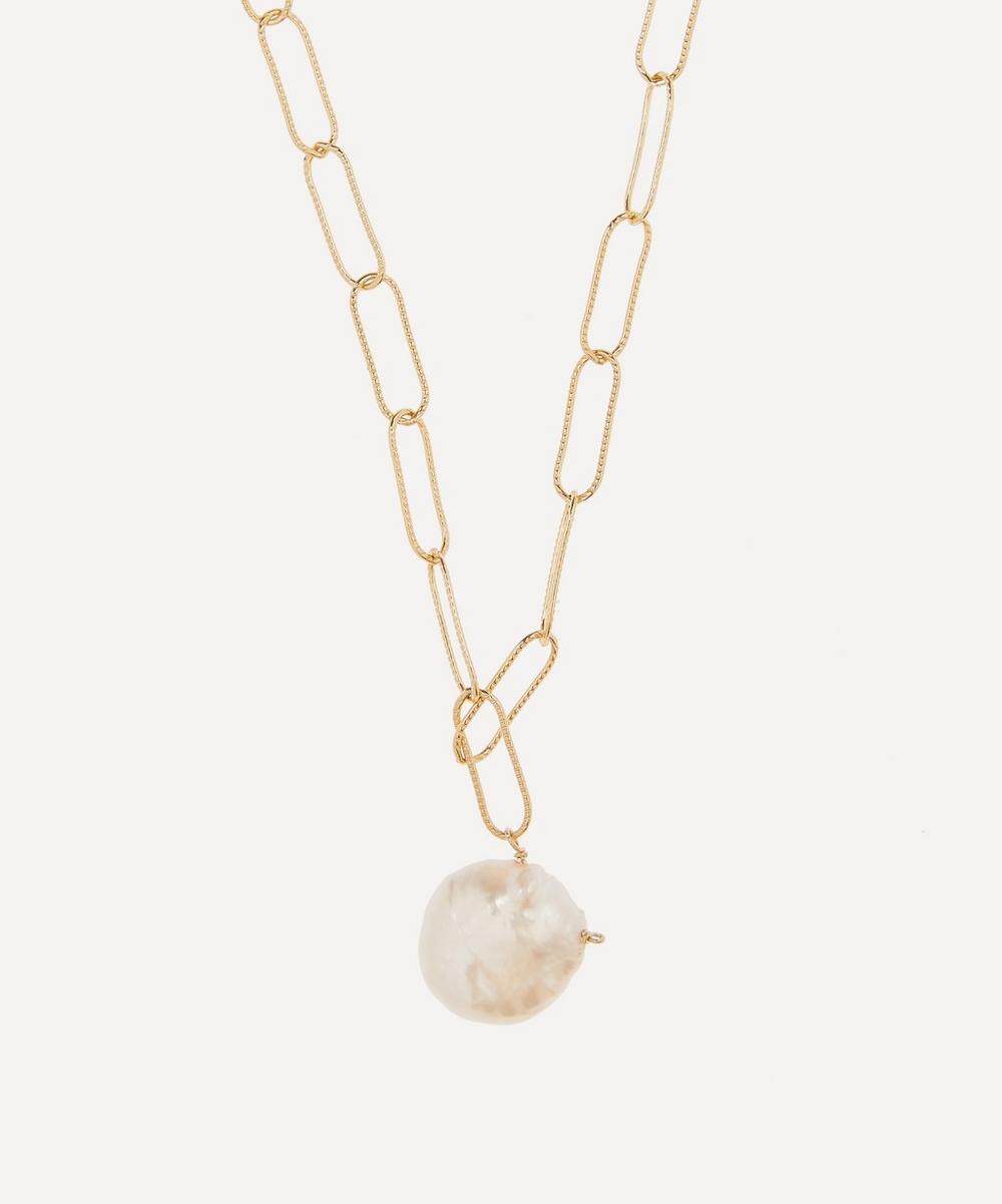 ALIGHIERI GOLD-PLATED THE WATER BEARER BAROQUE PEARL PENDANT NECKLACE,000646991