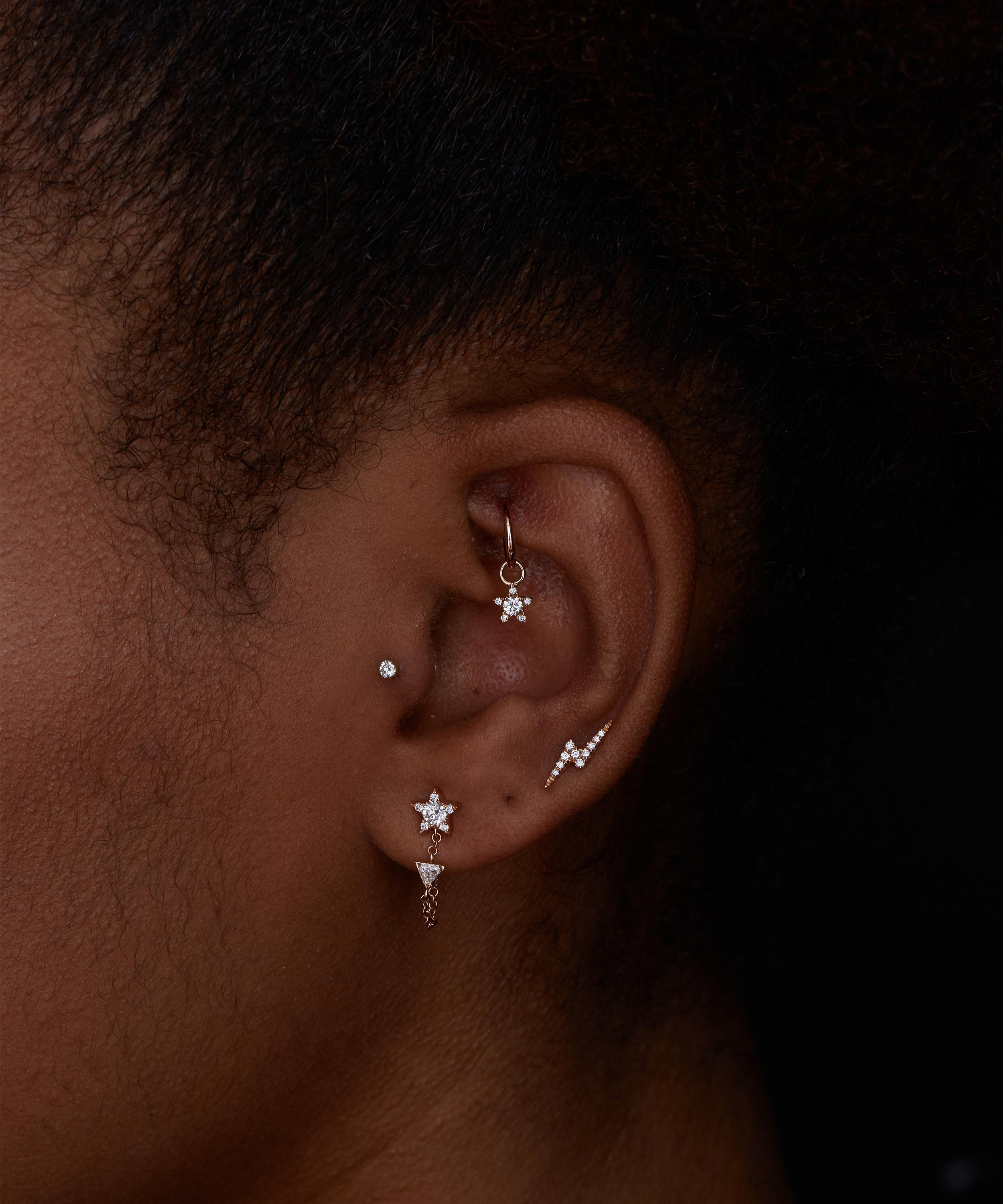 MARIA TASH MARIA TASH 18CT 5.5MM DIAMOND STAR AND TRIANGLE CHAIN WRAP STUD EARRING 000647030