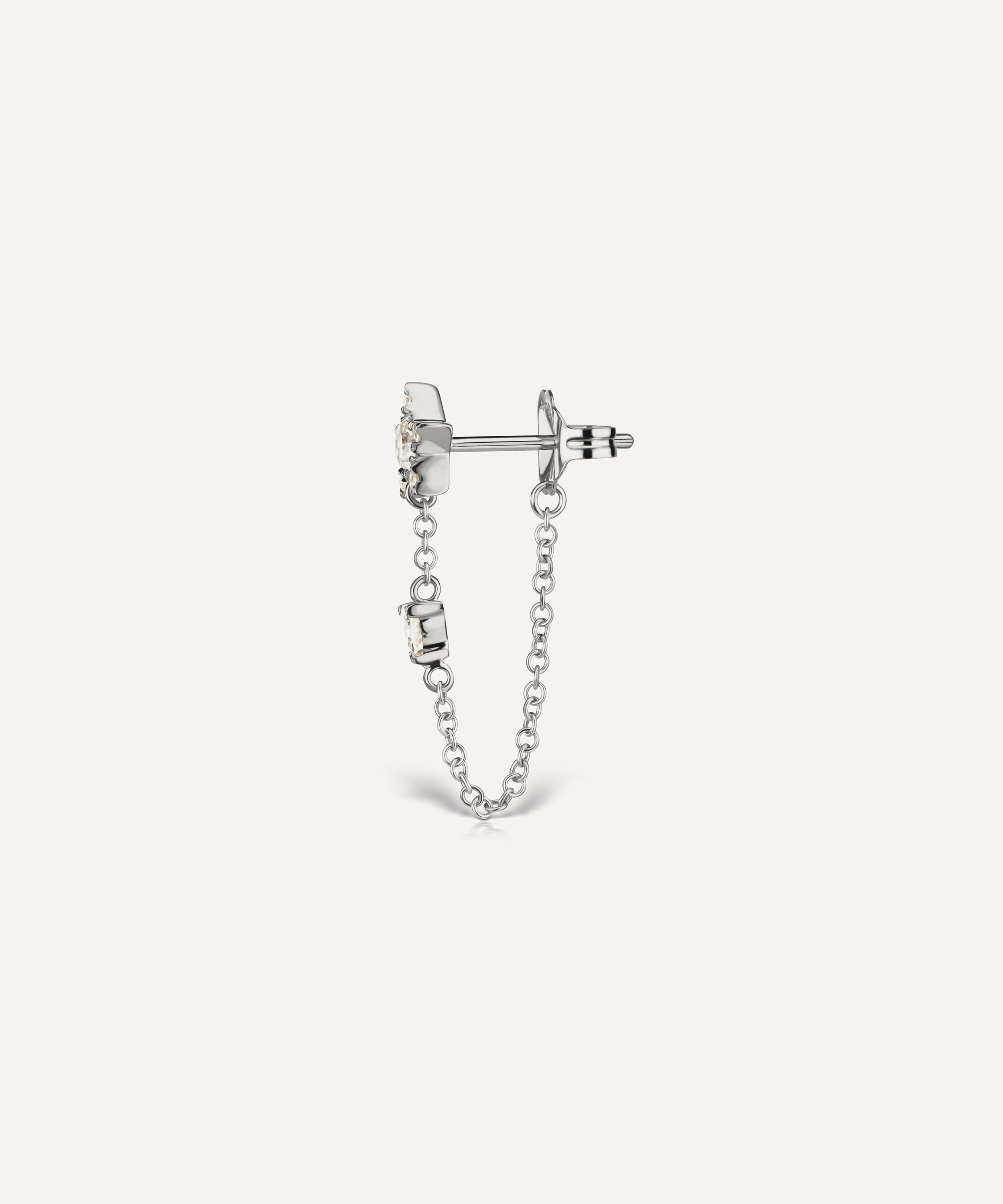 MARIA TASH MARIA TASH 18CT 5.5MM DIAMOND STAR AND TRIANGLE CHAIN WRAP STUD EARRING 000647030