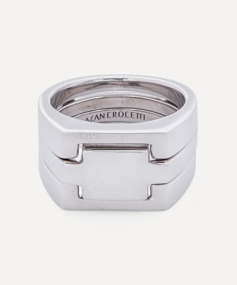 Alan Crocetti Rhodium-plated Puzzle Ring