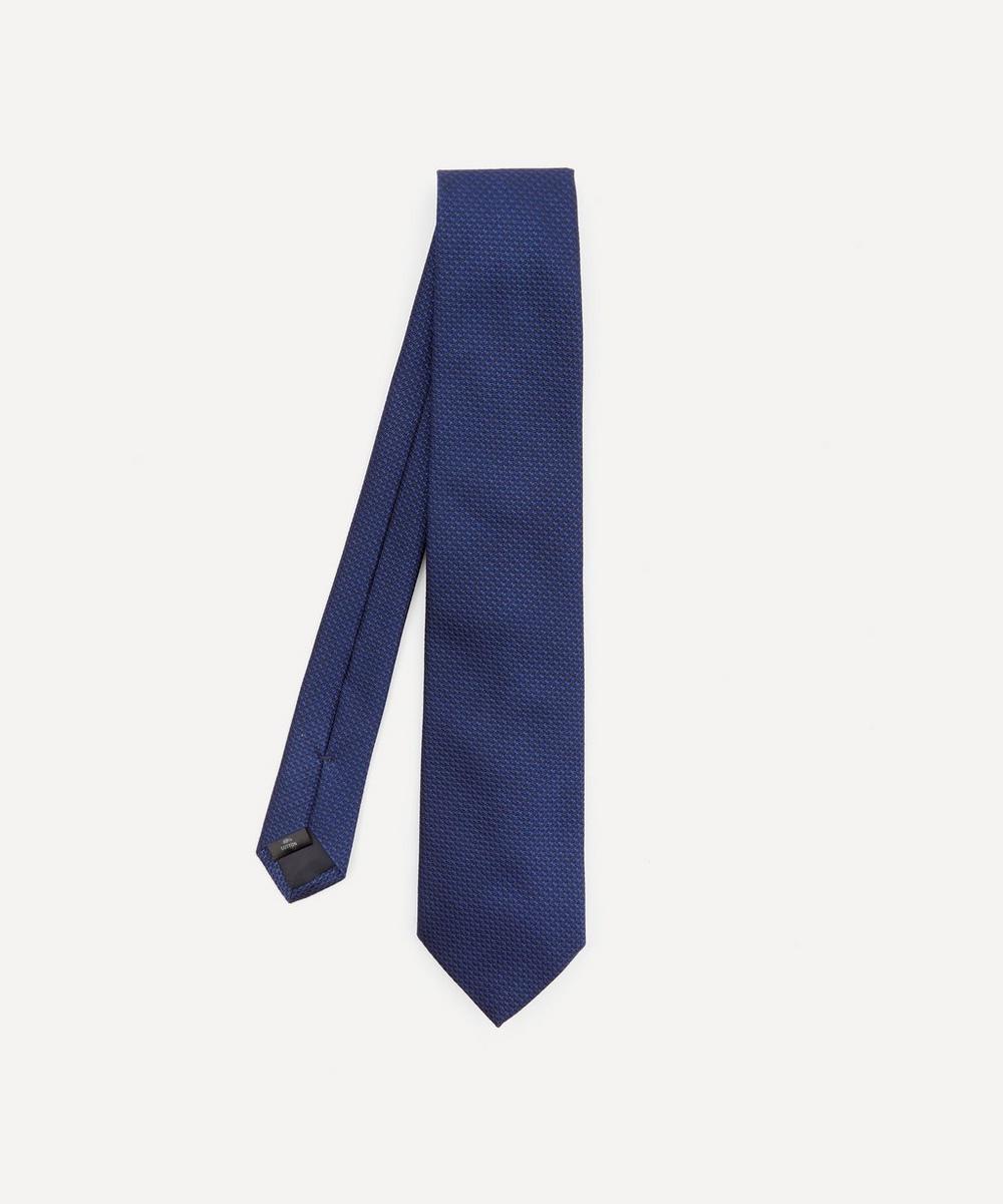 Nick Bronson Silk Cotton Textured Tie In Navy