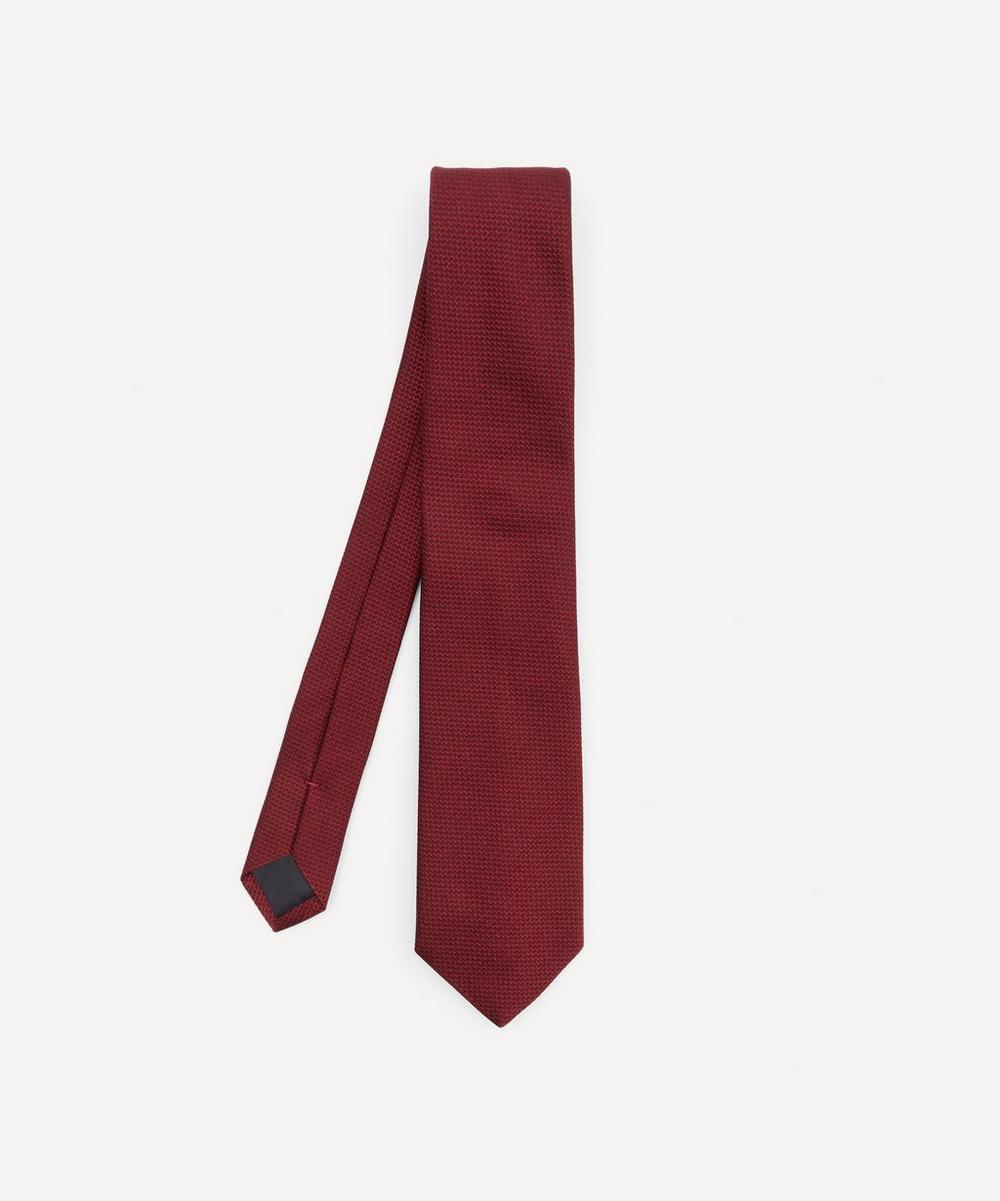 Nick Bronson Silk Cotton Textured Tie In Burgundy