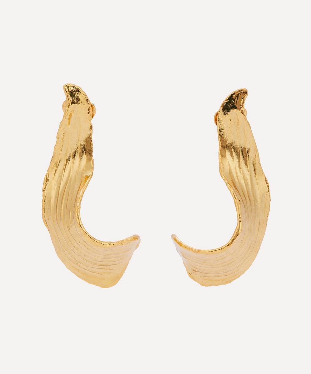 Oscar De La Renta Gold-tone Molten Leaf Clip-on Earrings