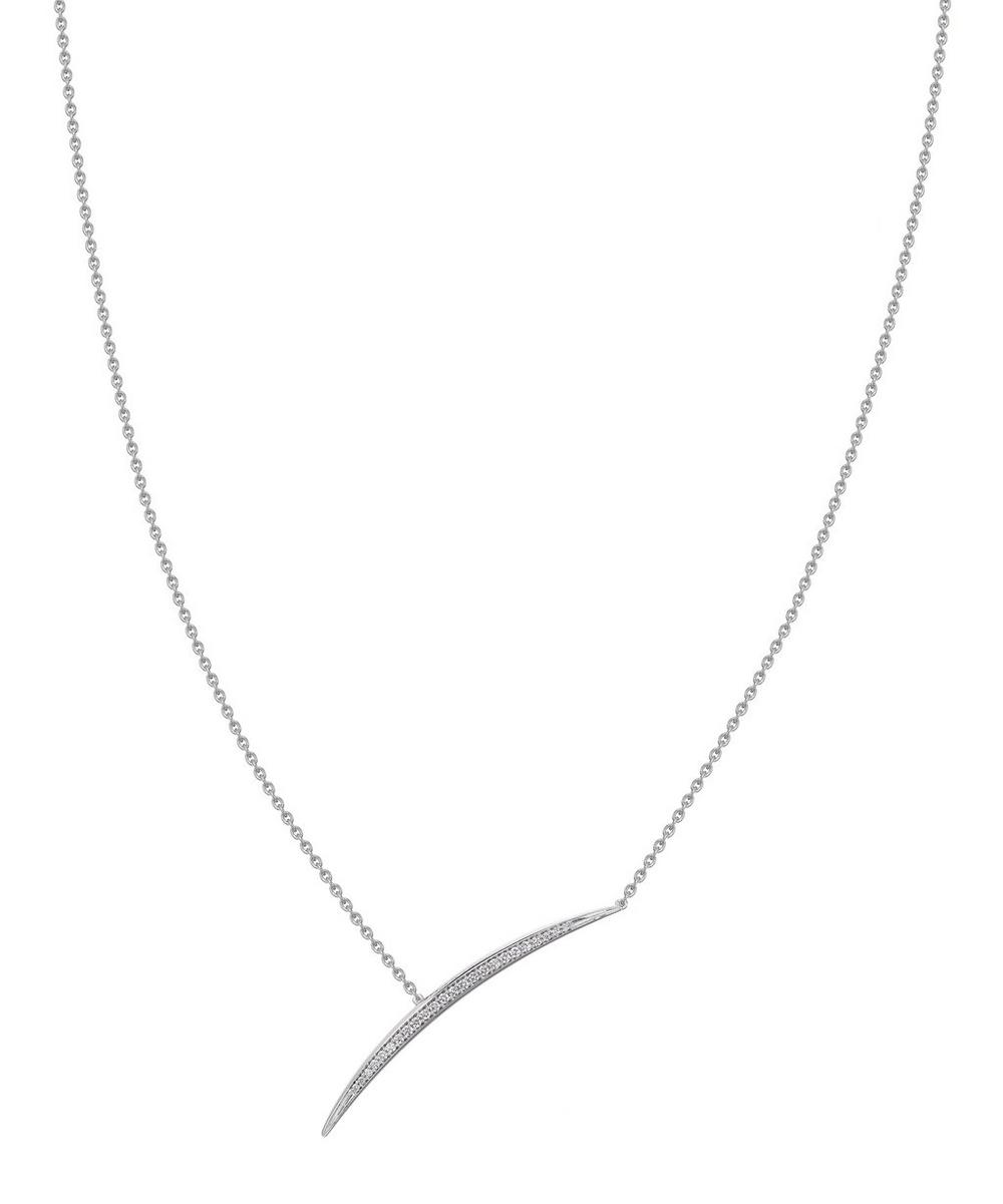 Shaun Leane 18ct White Gold Armis Diamond Single Bar Pendant Necklace