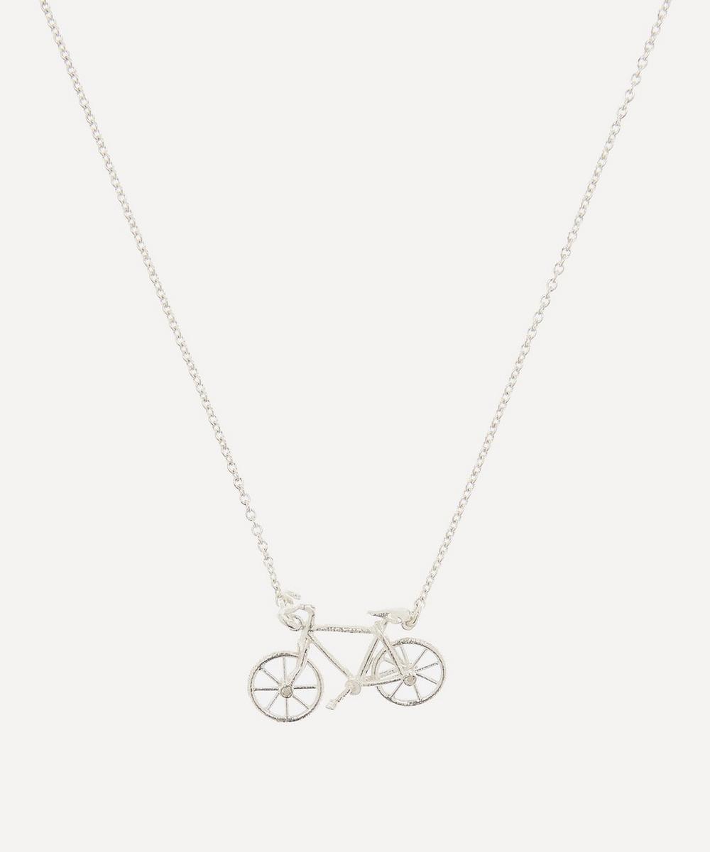 Alex Monroe Silver Alex's Bianchi Bicycle Pendant Necklace