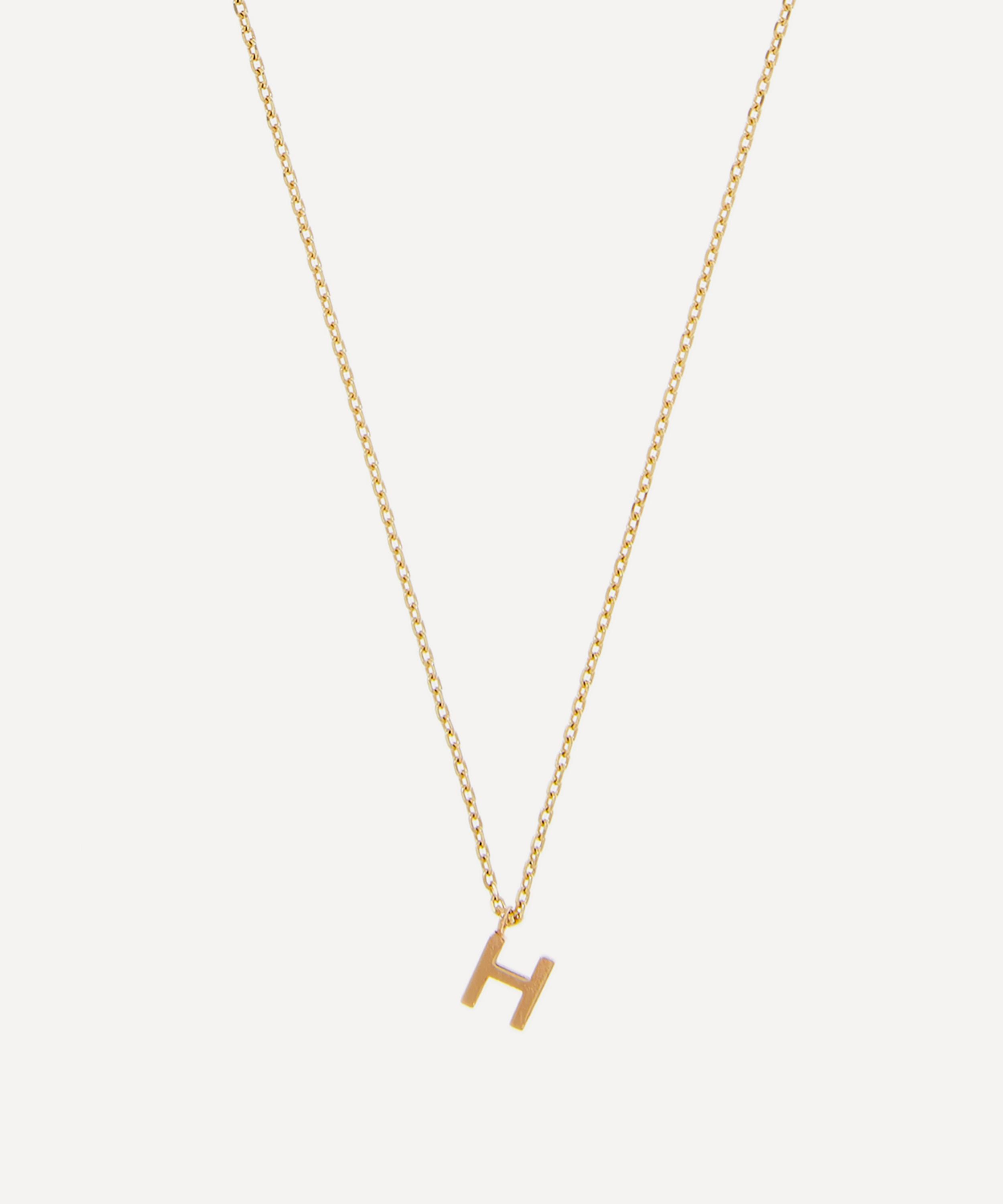 Aurum + Grey Gold H Initial Pendant Necklace