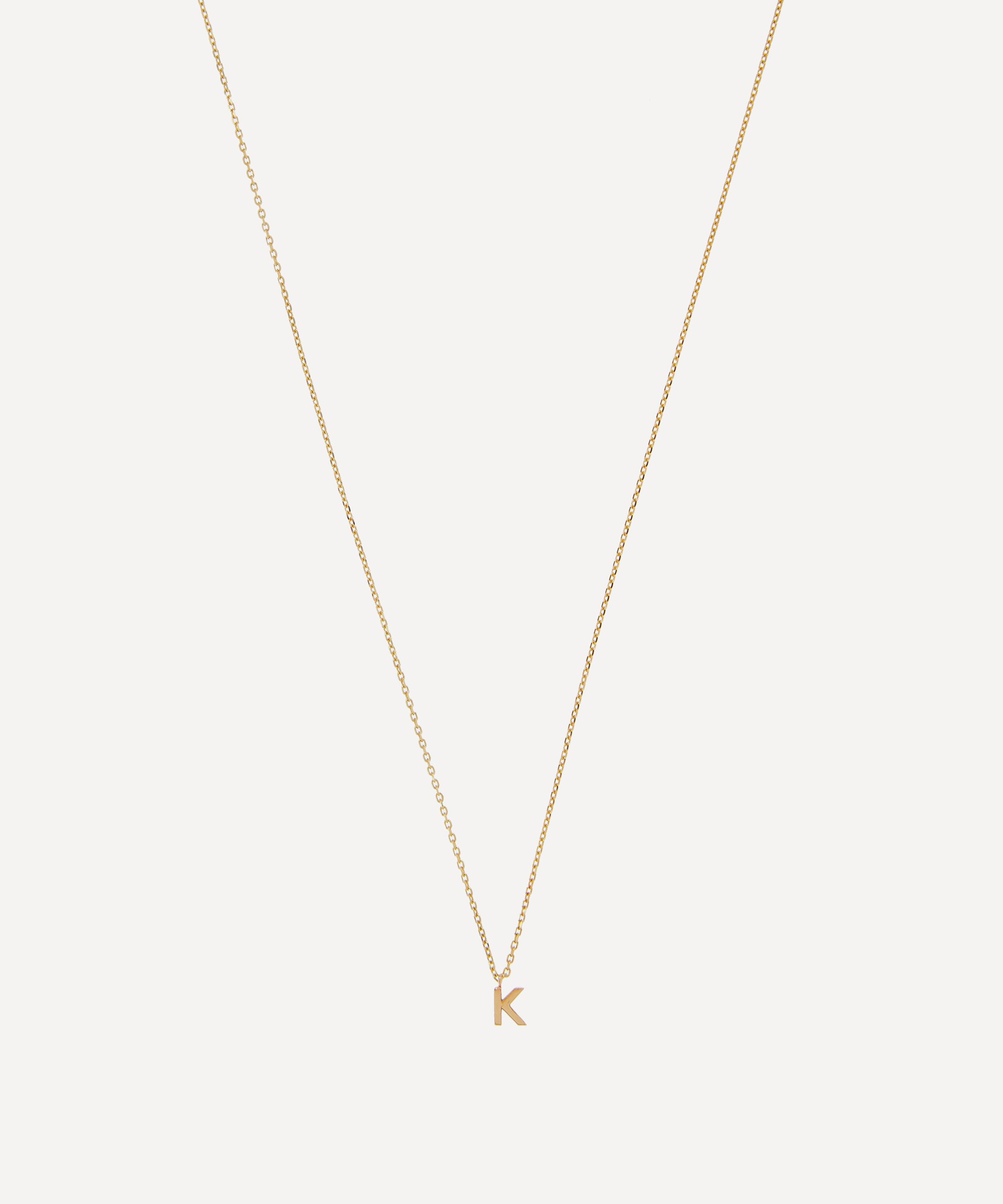 AURUM + GREY 9ct Gold K Initial Pendant Necklace Luxury Christmas Gift / Present