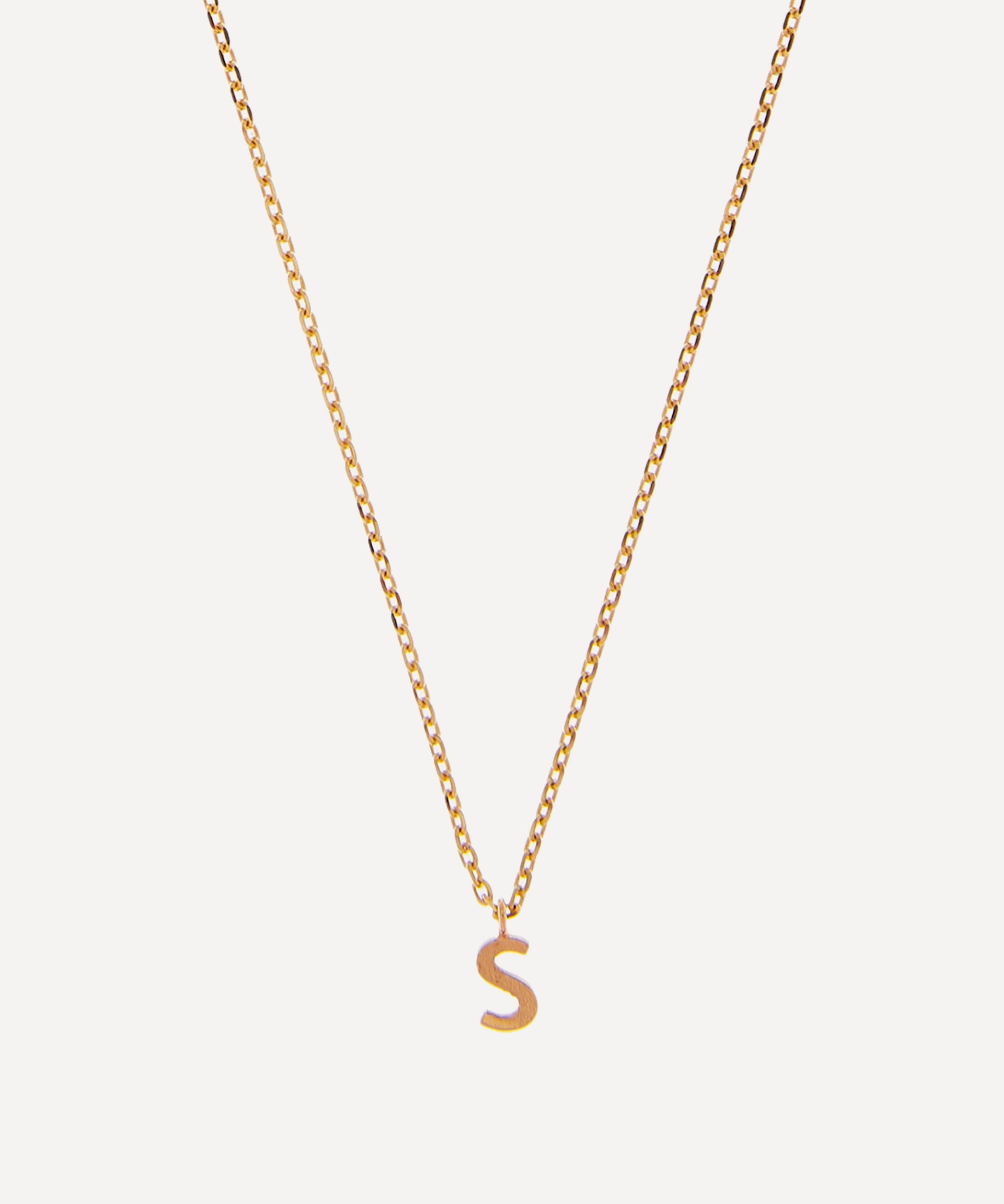 Aurum + Grey Gold S Initial Pendant Necklace