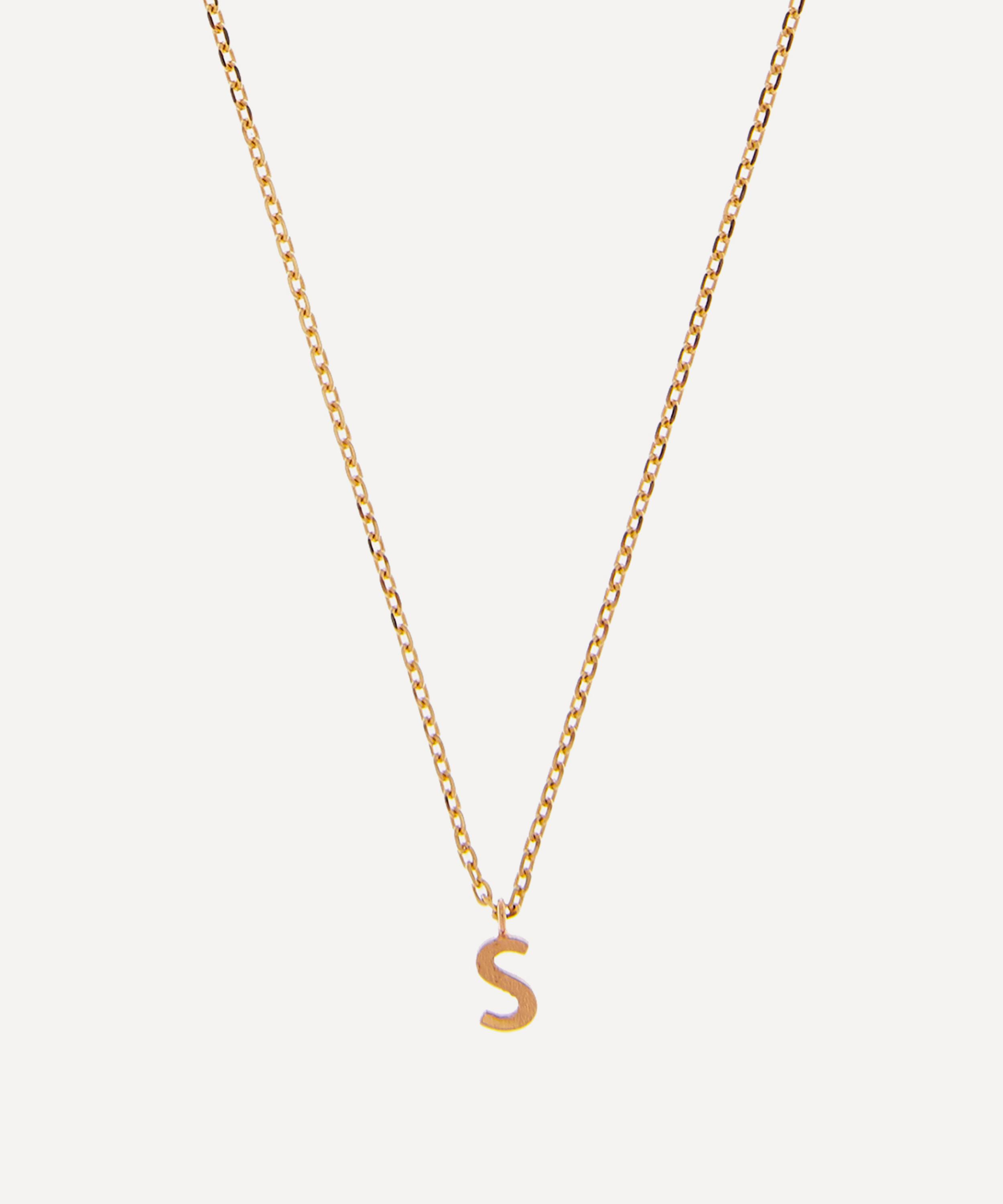 AURUM + GREY 9ct Gold M Initial Pendant Necklace