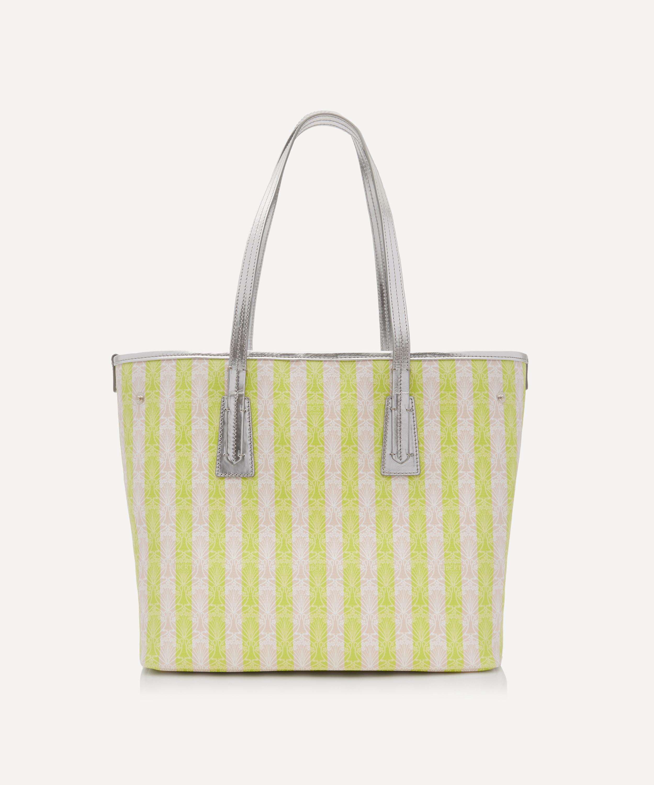 Liberty London Iphis Stripe Little Marlborough Tote Bag In Green