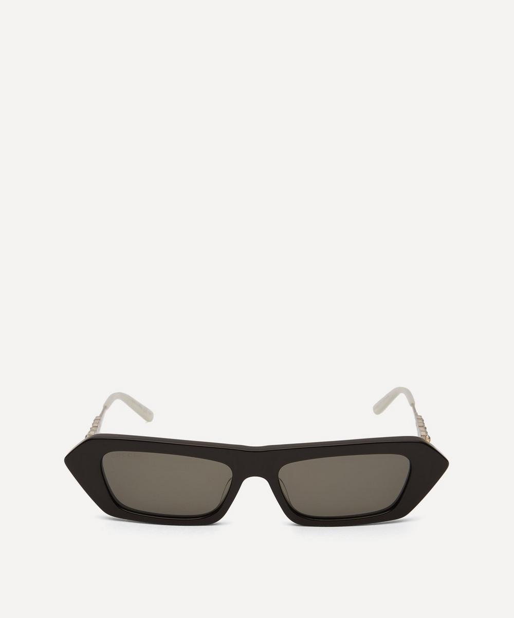 Gucci Slim Angular Cat-eye Acetate Sunglasses In Black