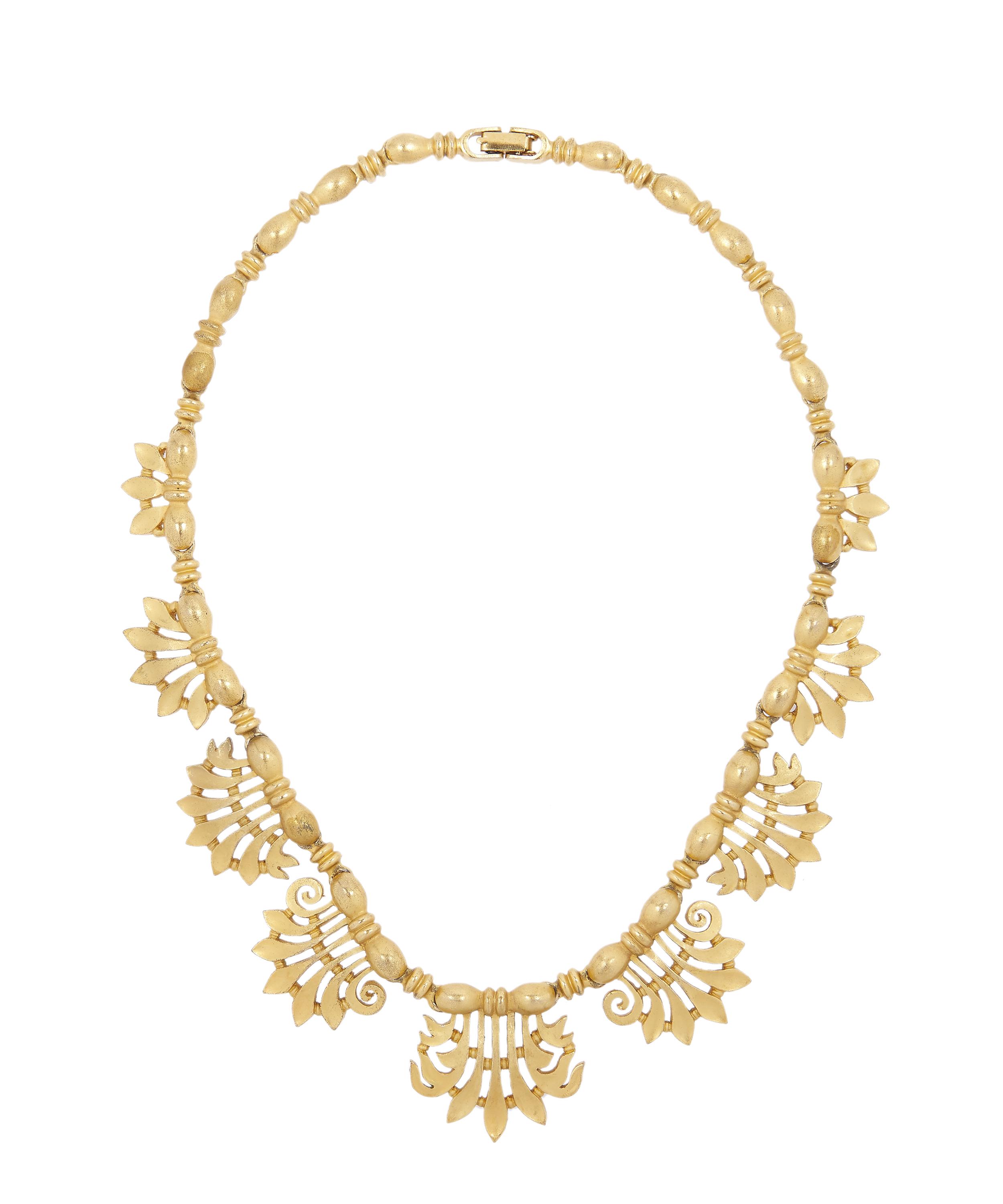 Designer Vintage 1970s Liberty Gilt Necklace In Gold