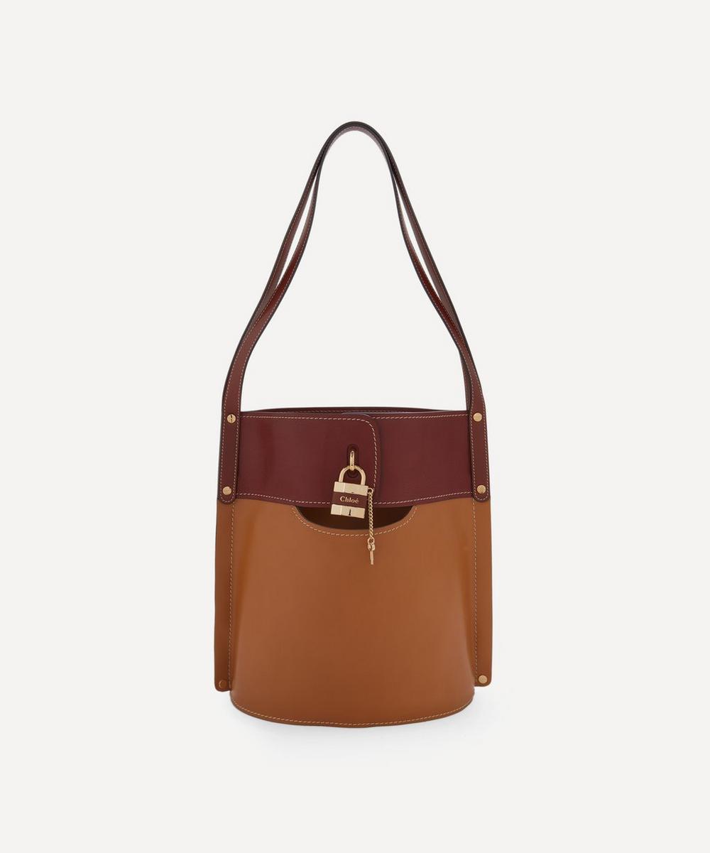 Chloé Aby Medium Leather Bucket Bag In Brown