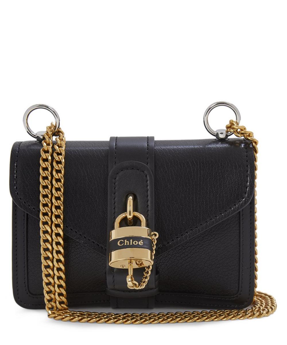 Chloé Aby Chain Mini Leather Shoulder Bag In Black