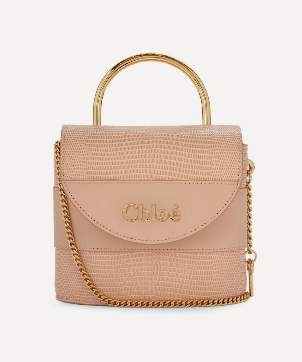 Chloé Aby Small Leather Lock Handbag In Delicate Pink