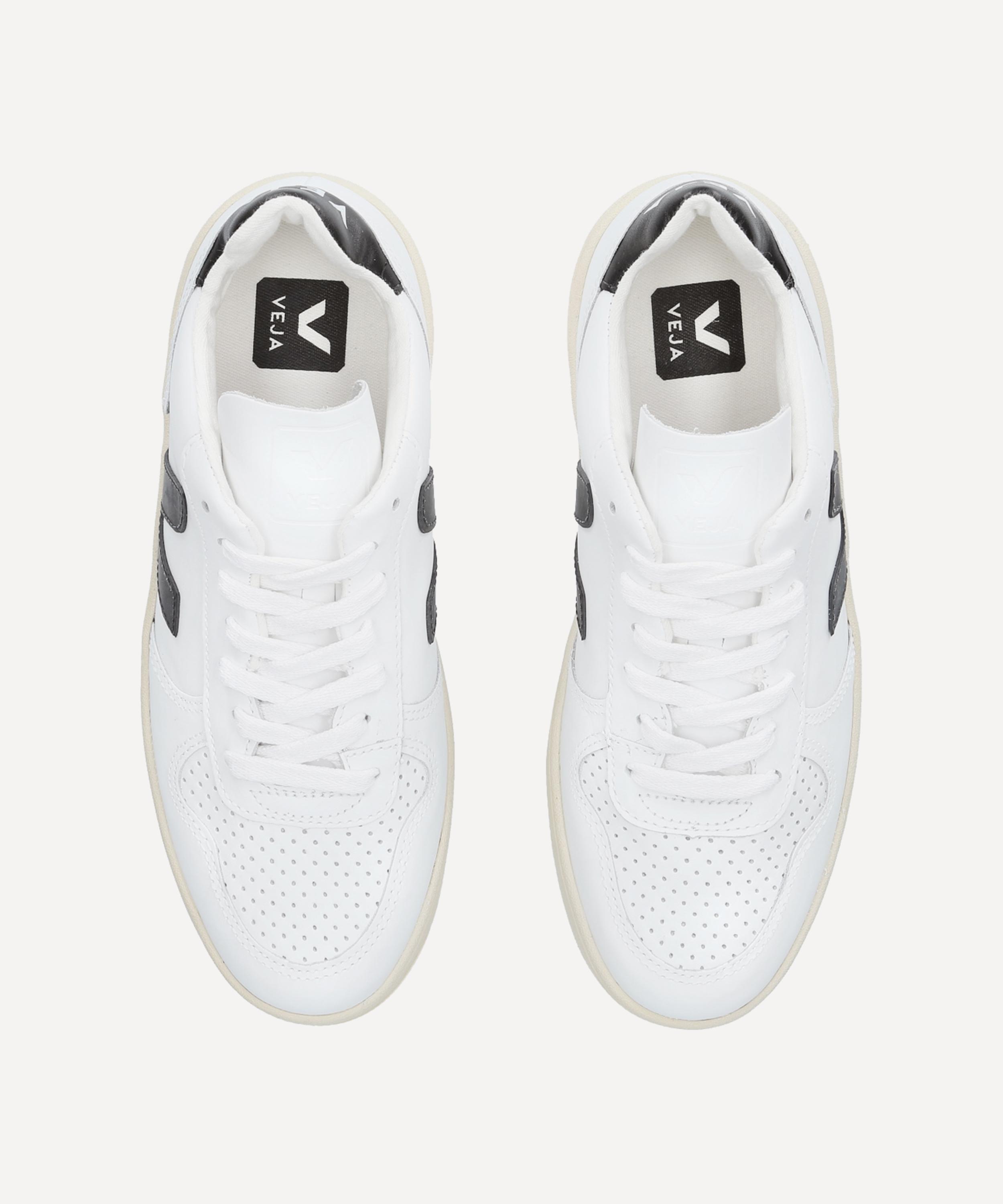 Shop Veja Women's V-10 Leather Sneakers In White