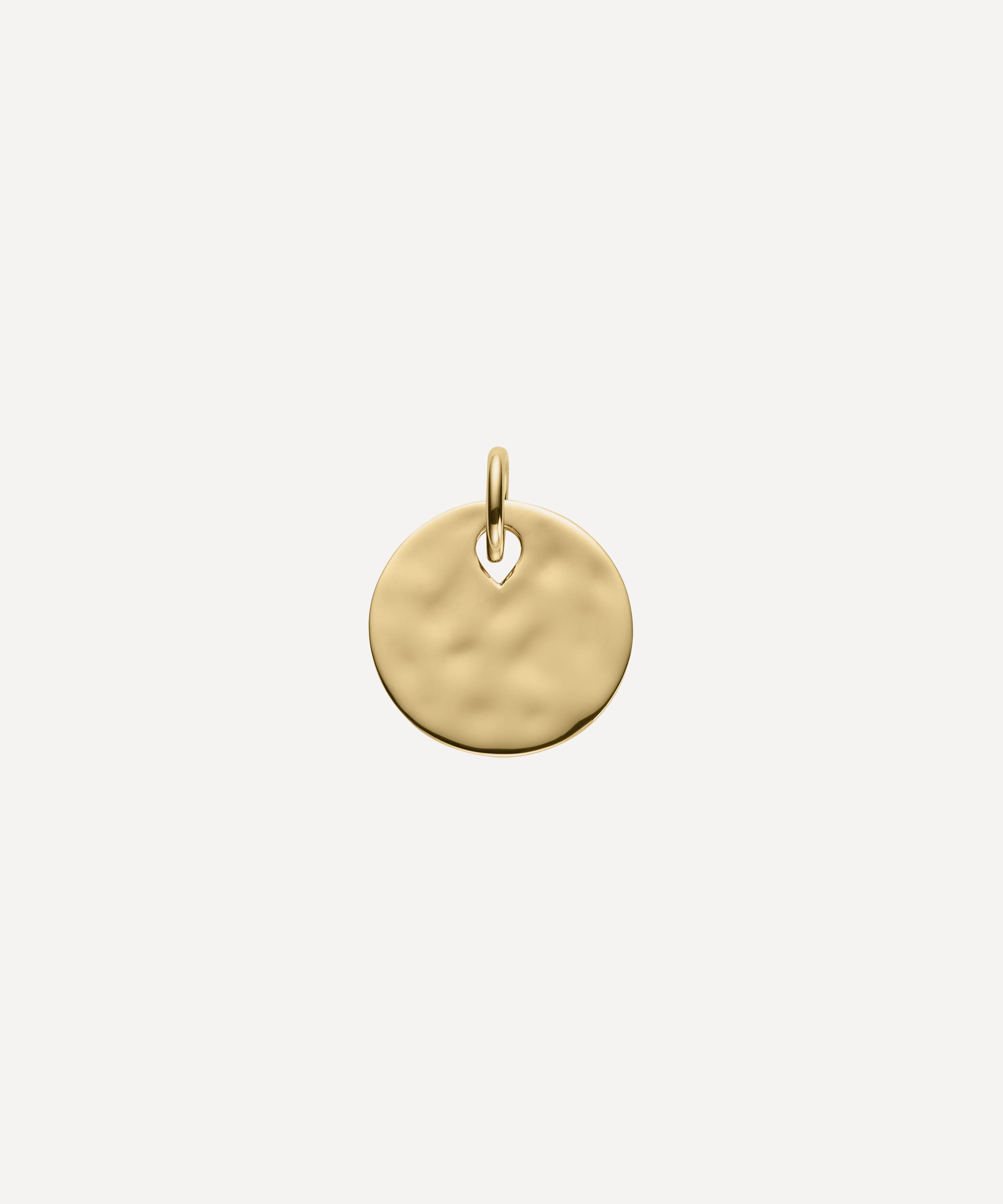 Monica Vinader Gold Plated Vermeil Silver Ziggy Round Pendant Charm Luxury Christmas Gift / Present