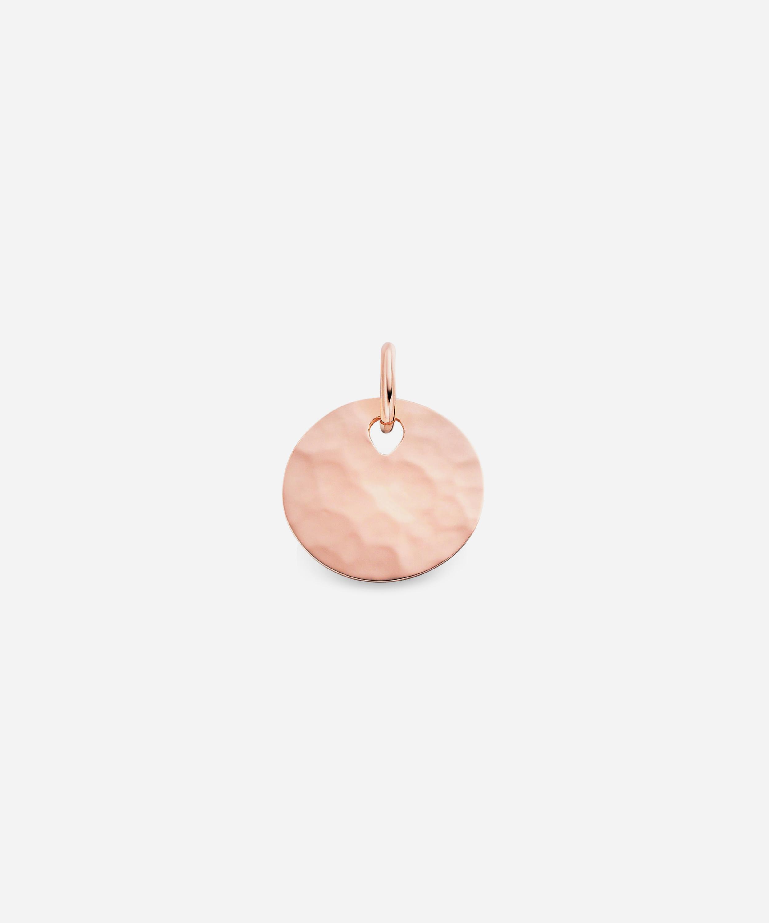 Monica Vinader Rose Gold Plated Vermeil Silver Ziggy Round Pendant Charm In Rose