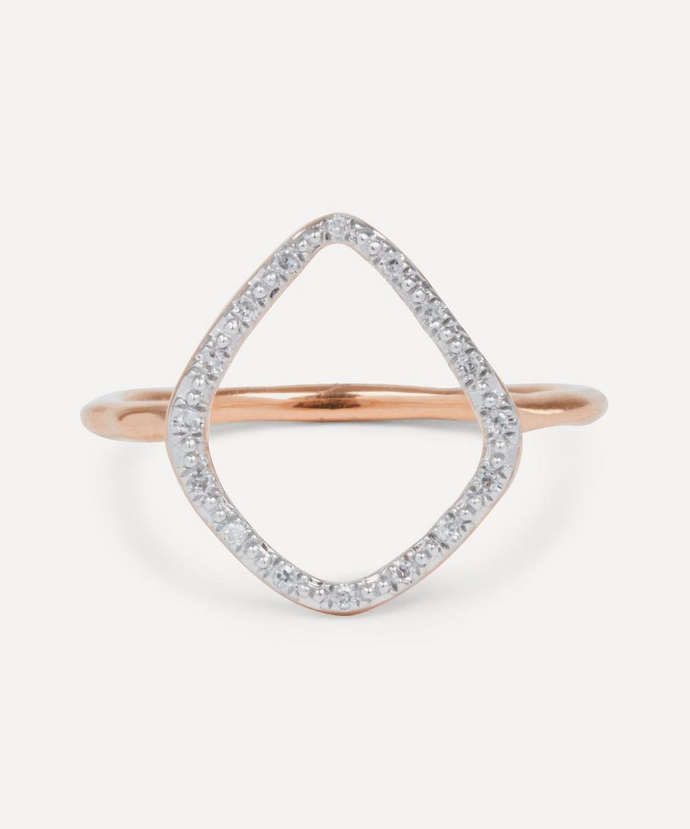 Monica Vinader - Rose Gold Plated Vermeil Silver Riva Diamond Hoop Ring image number 0