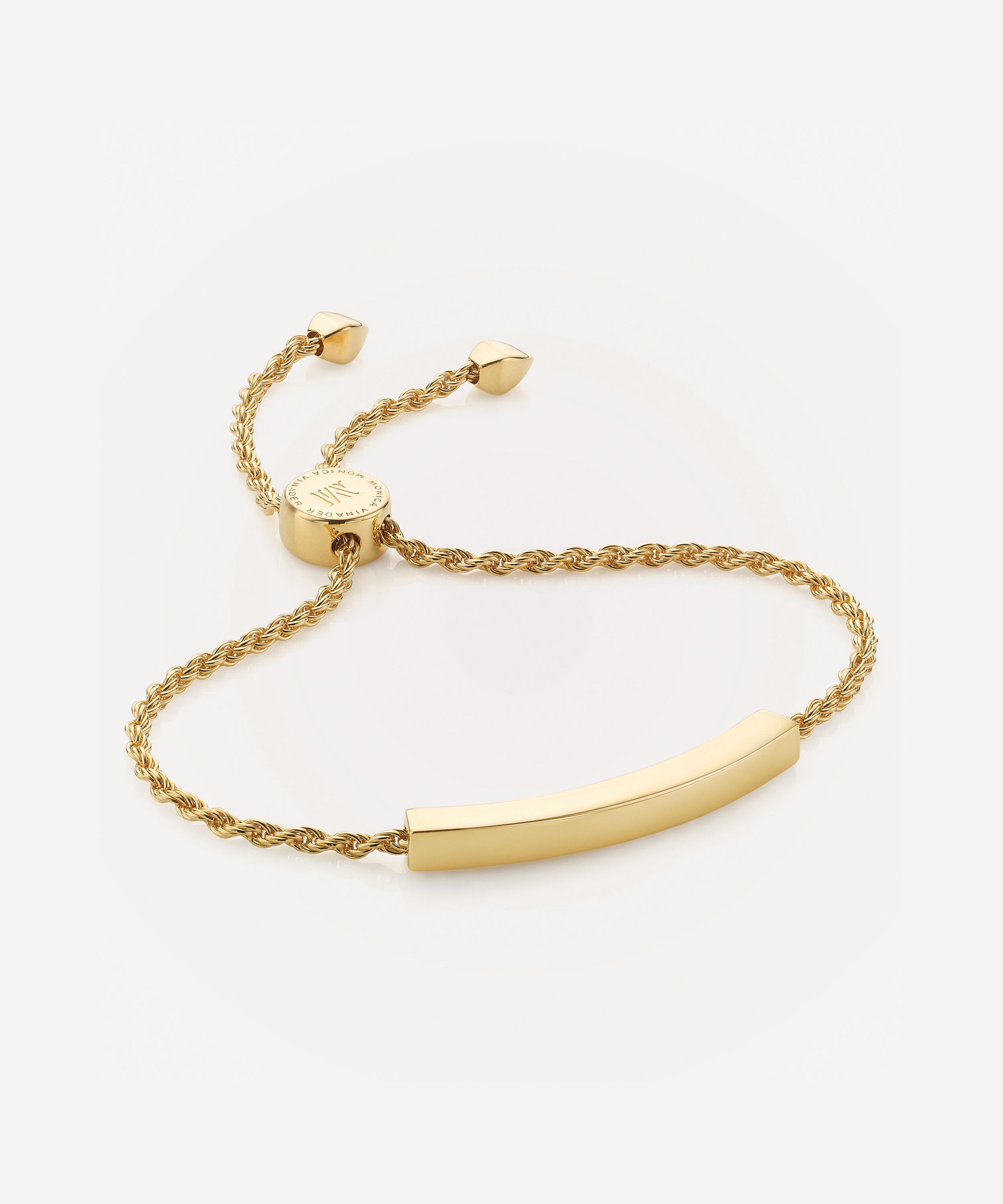 Monica Vinader Gold Plated Vermeil Silver Linear Chain Bracelet Gold Vermeil Luxury