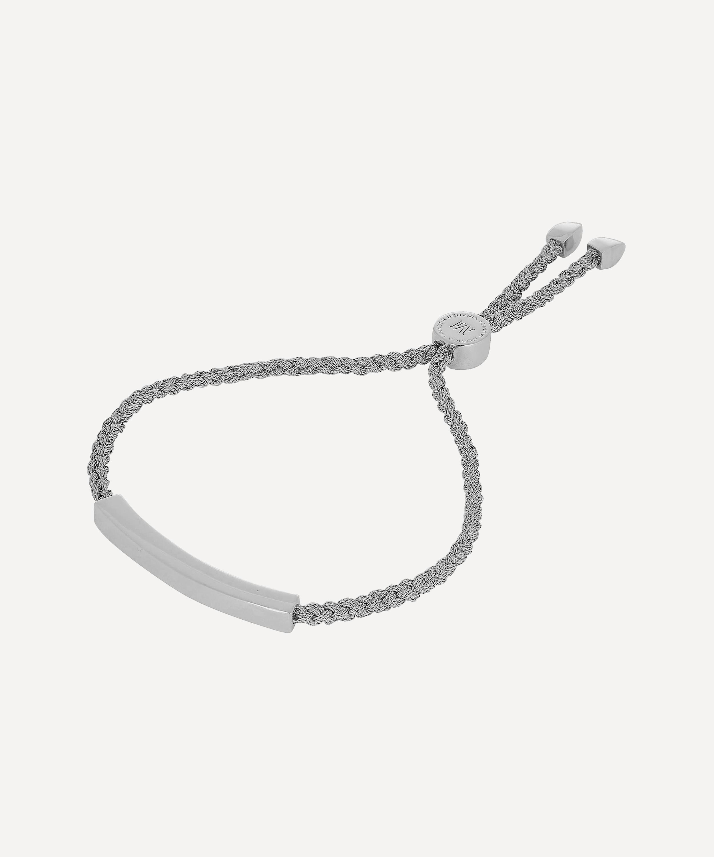 MONICA VINADER SILVER LINEAR CORD FRIENDSHIP BRACELET,000649705