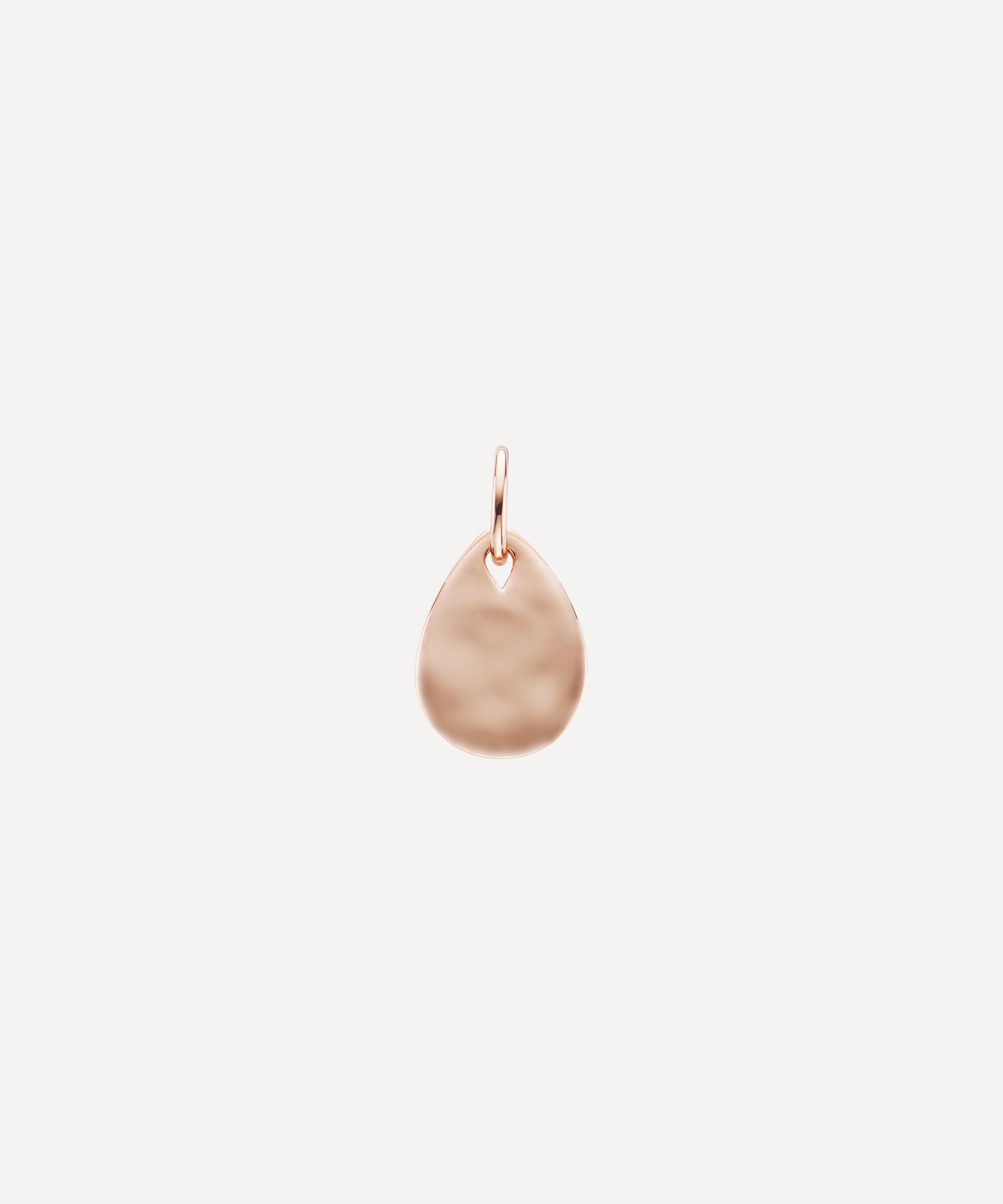 Monica Vinader Rose Gold Plated Vermeil Silver Ziggy Mini Petal Pendant Charm In Rose