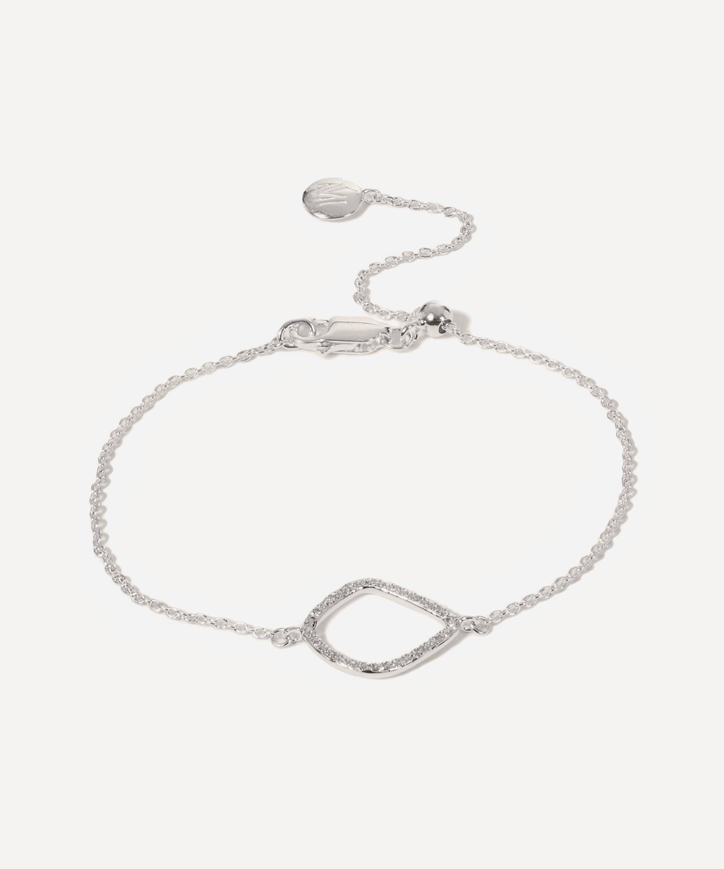 Monica Vinader Silver Riva Diamond Kite Chain Bracelet Luxury Gift