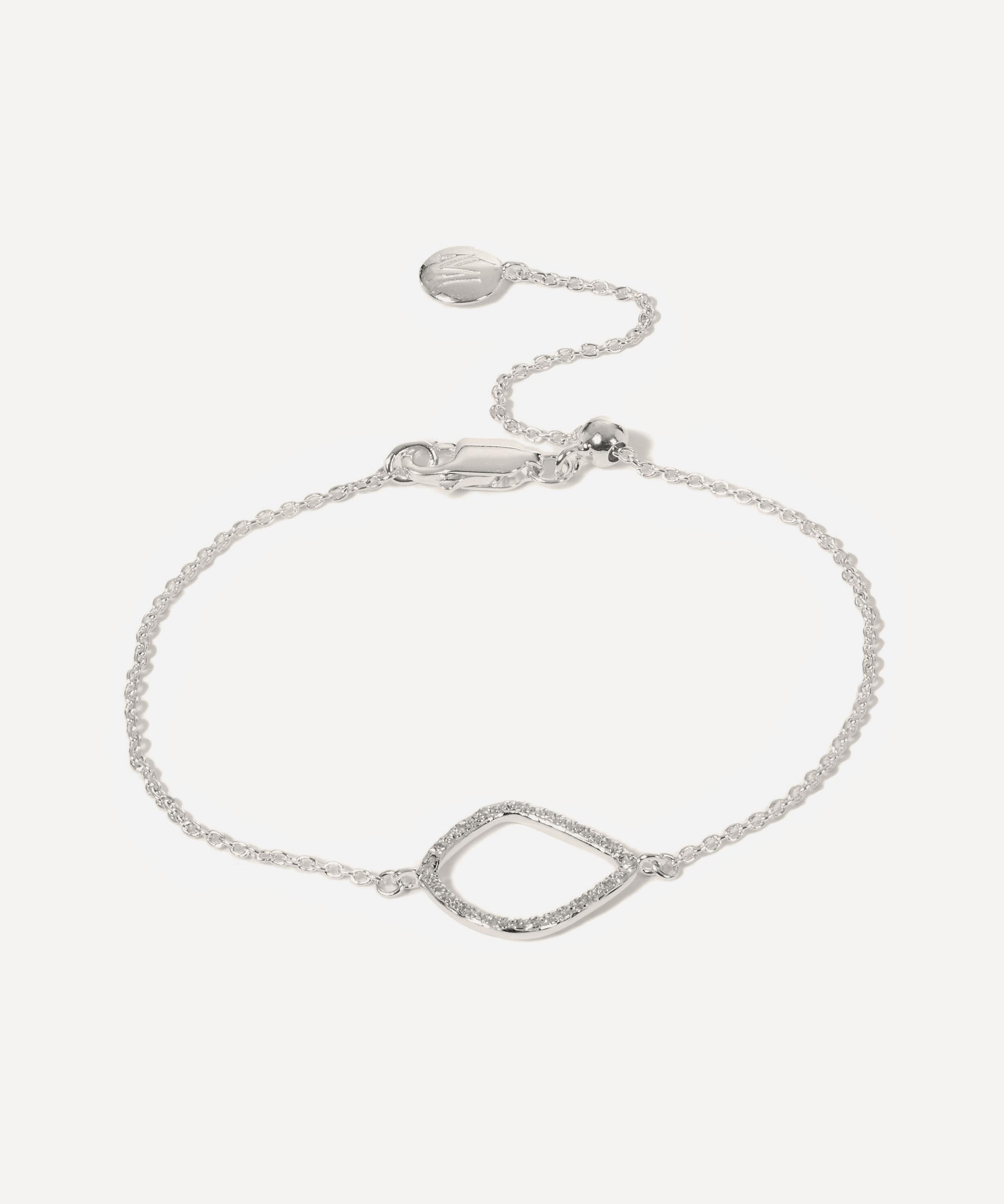 MONICA VINADER SILVER RIVA DIAMOND KITE CHAIN BRACELET,000649728