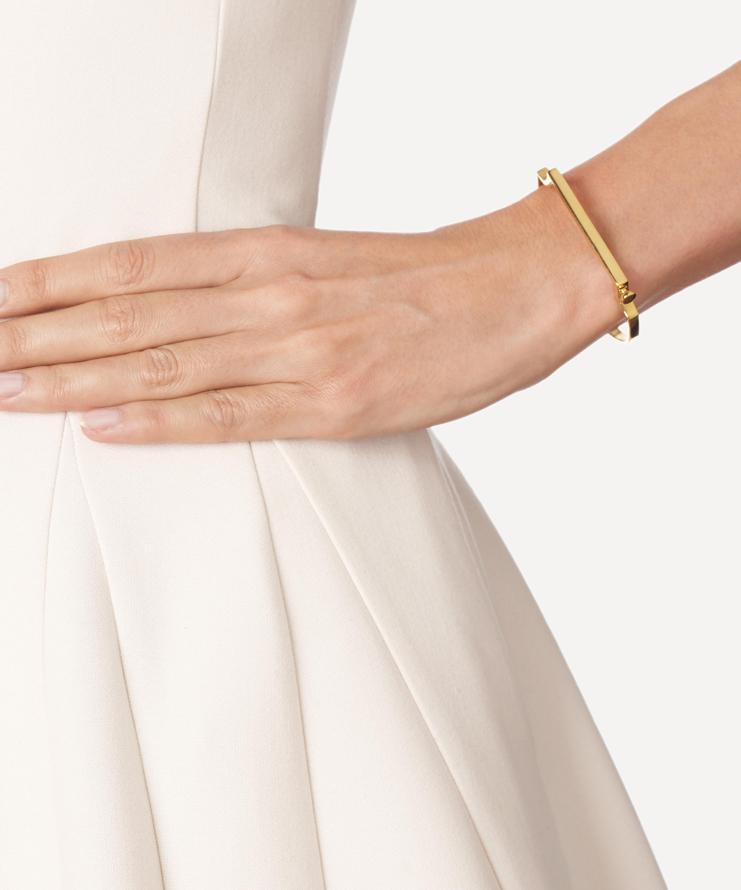 Shop Monica Vinader 18ct Gold Plated Vermeil Silver Signature Thin Bangle Bracelet