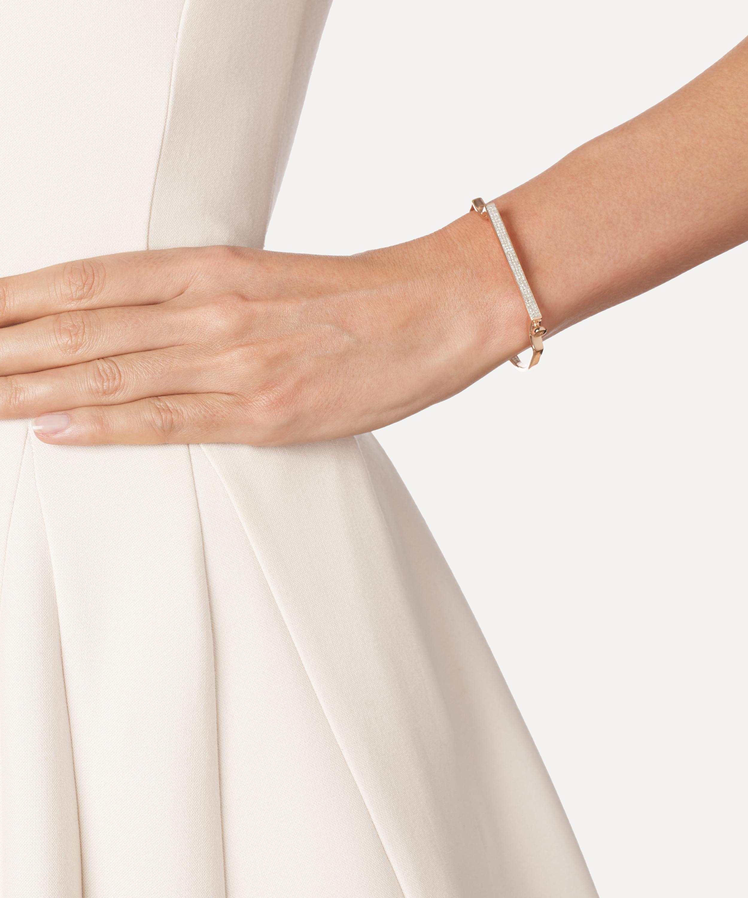 Monica Vinader Rose Gold Plated Vermeil Silver Signature Small Thin Diamond Bangle In Rose Gold