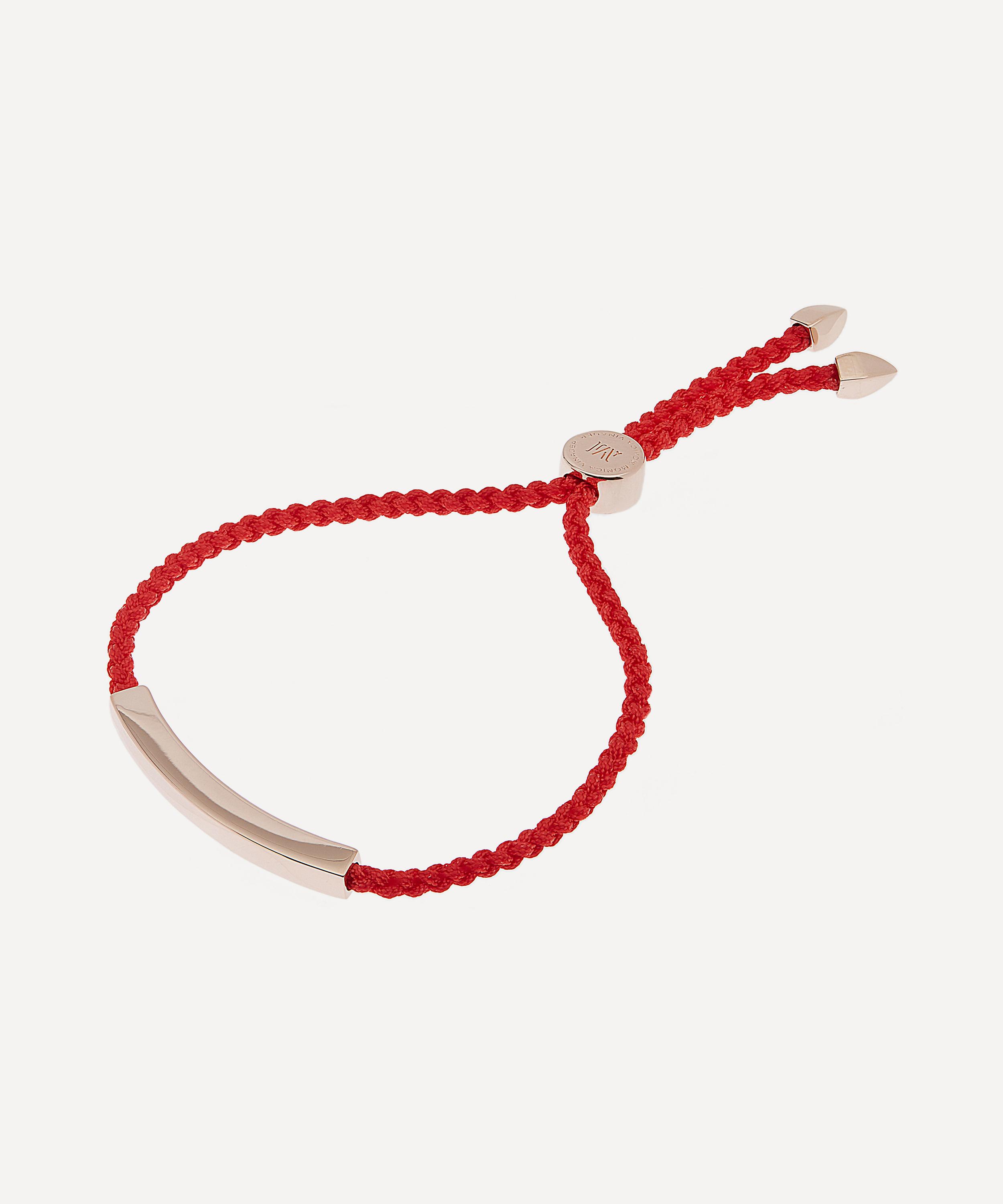 Monica Vinader Rose Gold Plated Vermeil Silver Linear Friendship Bracelet In Rose Gold