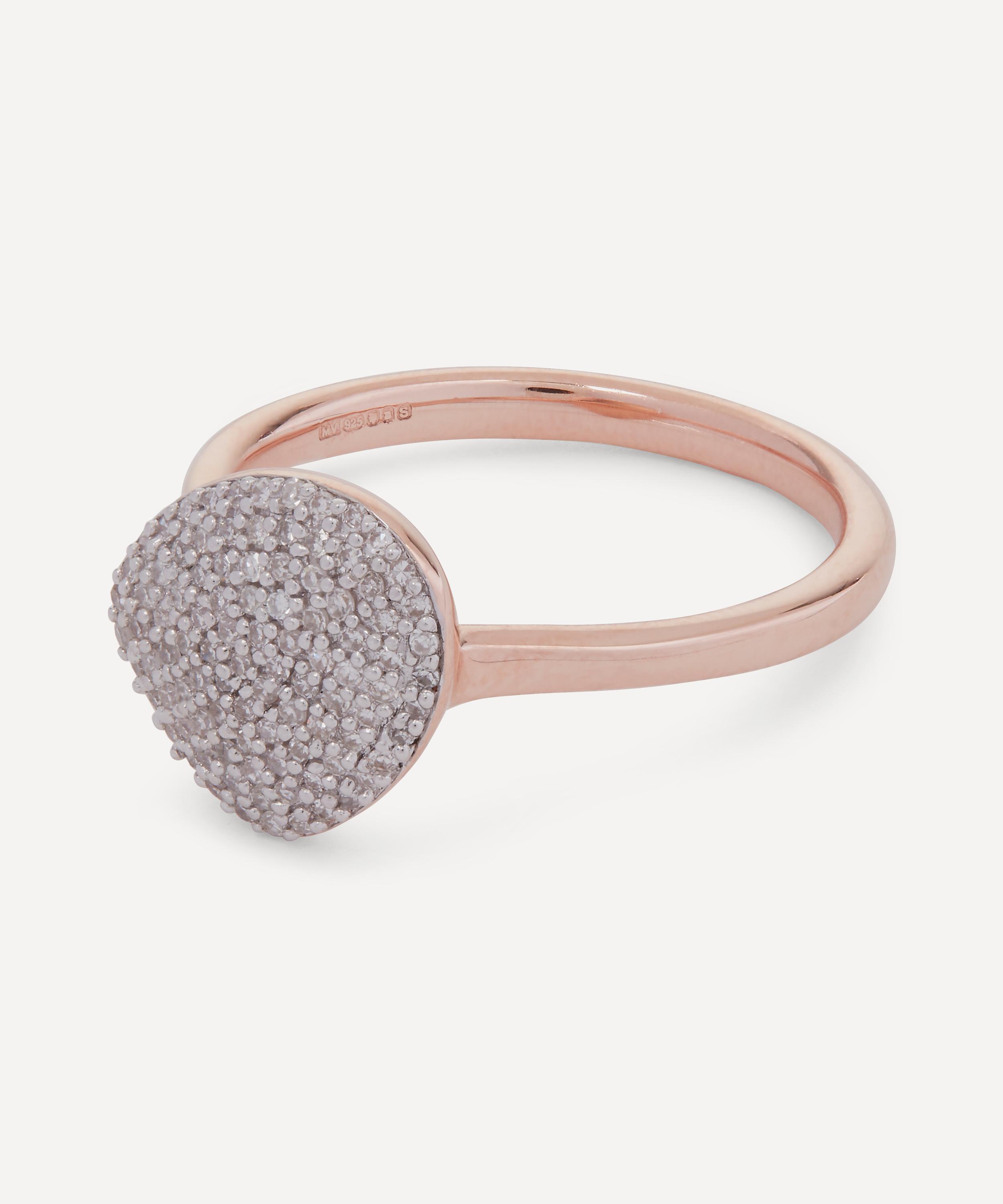 Monica Vinader Rose Gold Plated Vermeil Silver Nura Pebble Diamond Stacking Ring In Rose Gold