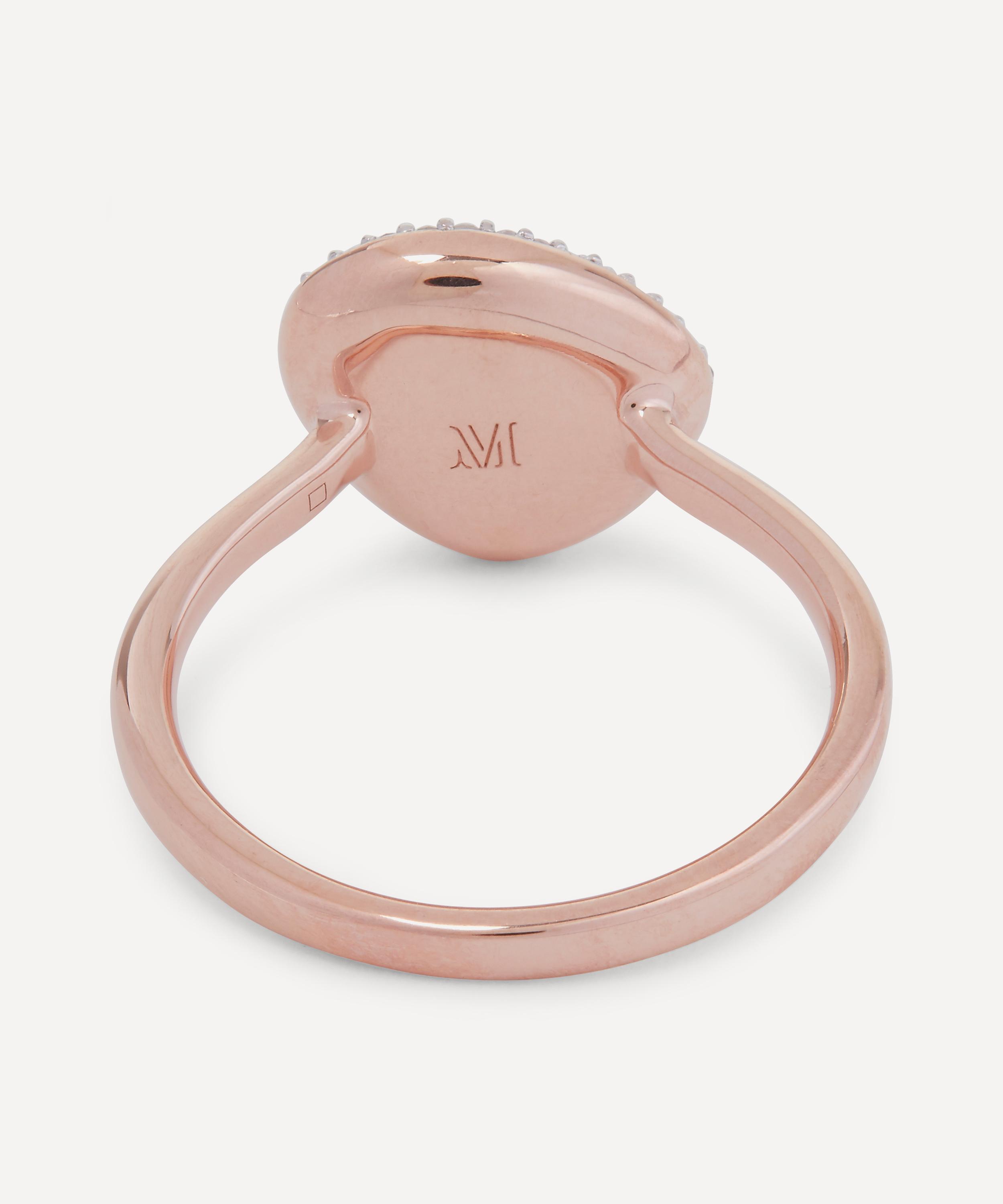 Monica Vinader Rose Gold Plated Vermeil Silver Nura Pebble Diamond Stacking Ring In Rose Gold