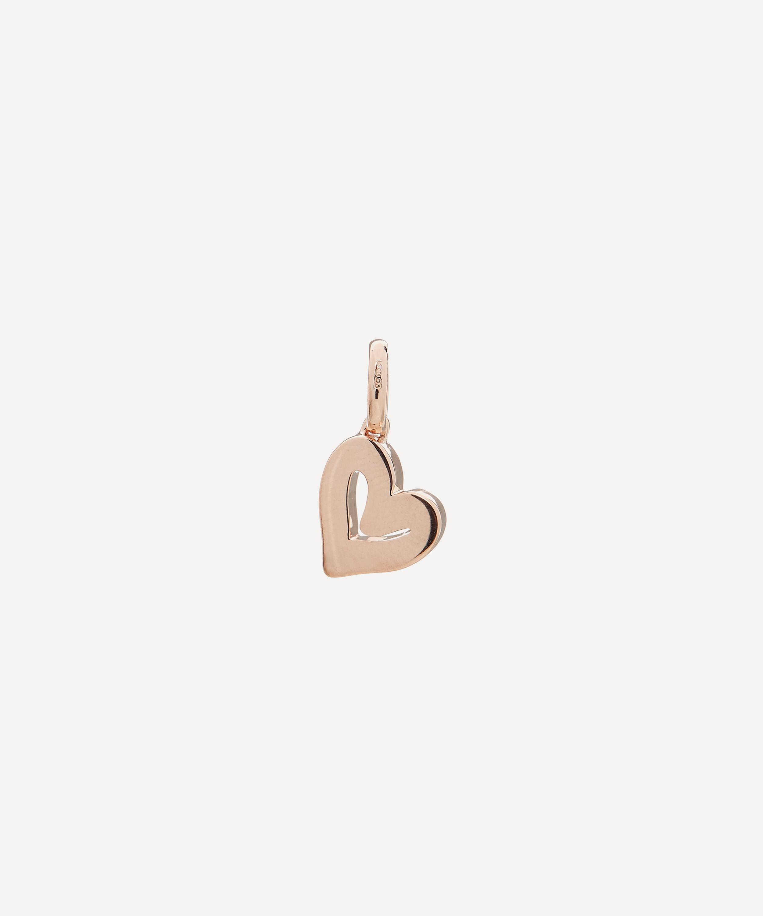 Monica Vinader Rose Gold Plated Vermeil Silver Alphabet Diamond Heart Pendant Charm
