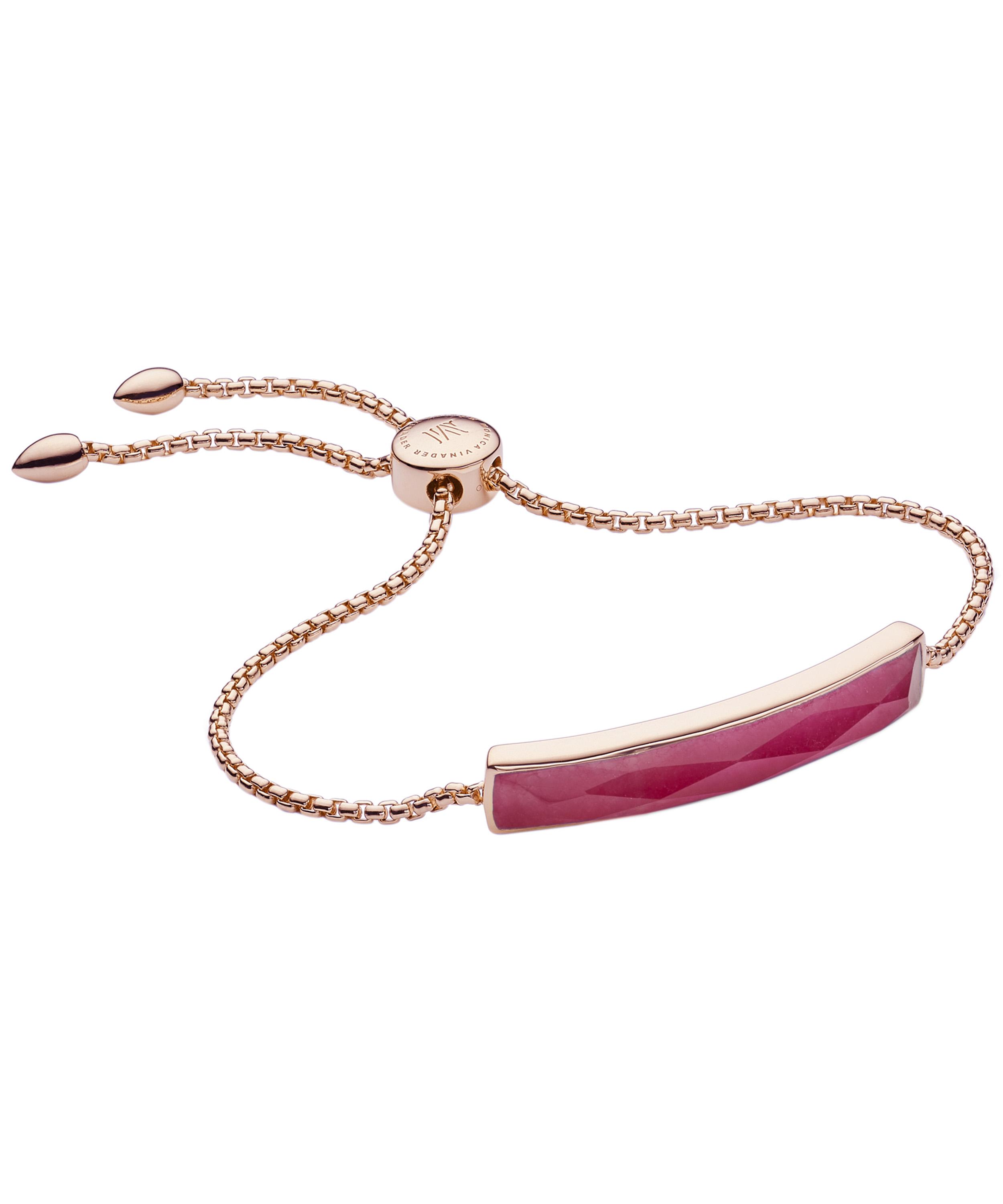 Monica Vinader Pink Quartz And 18k Rose Gold Vermeil Baja Facet Bracelet