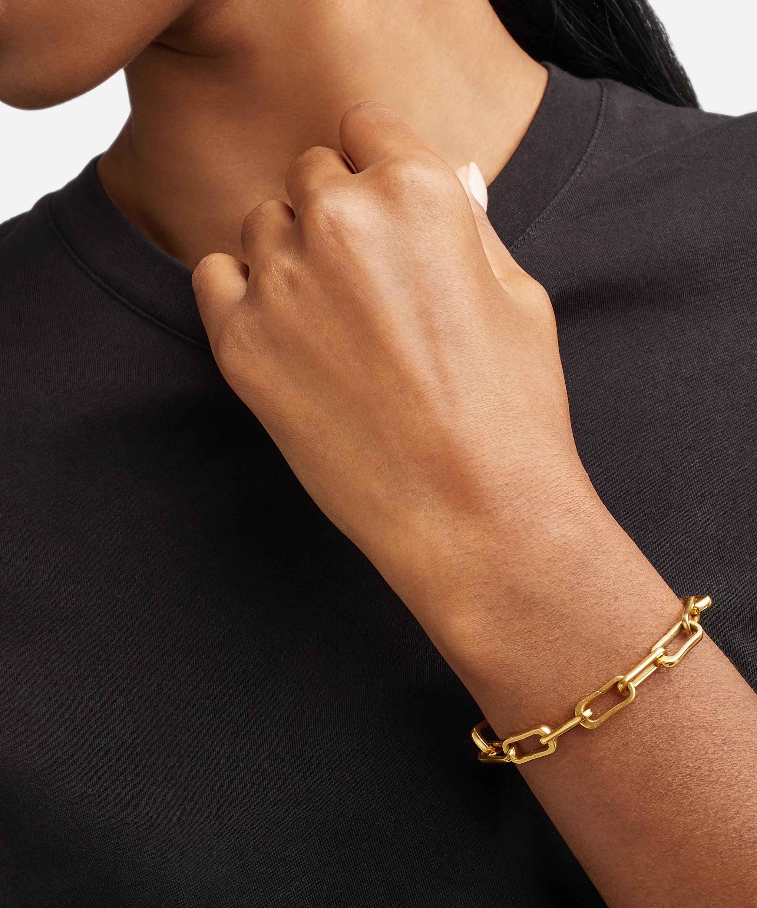Monica Vinader Gold Plated Vermeil Silver Alta Capture Charm Bracelet In Gold
