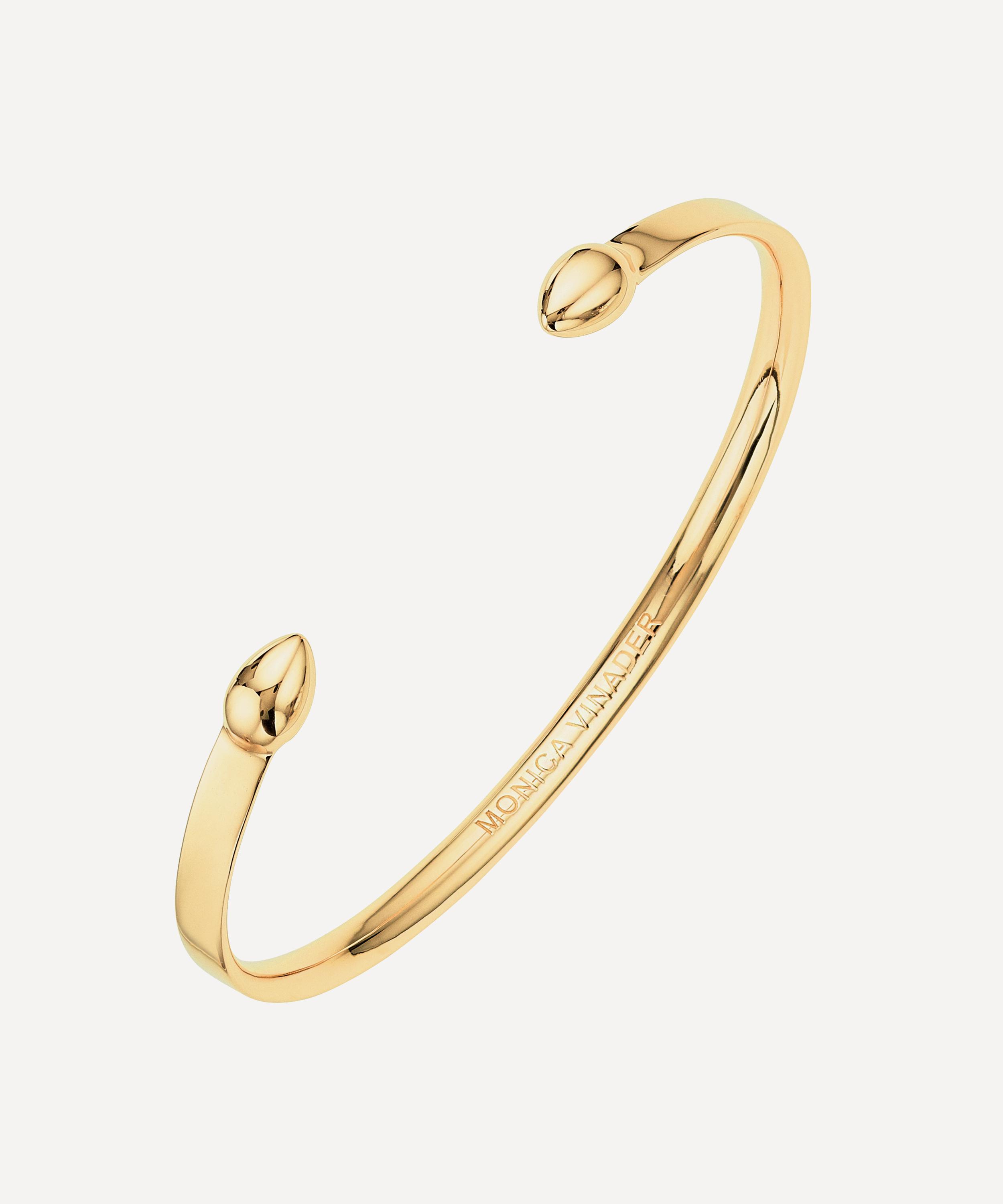 Monica Vinader 18ct Gold Plated Vermeil Silver Fiji Bud Cuff Bracelet Luxury